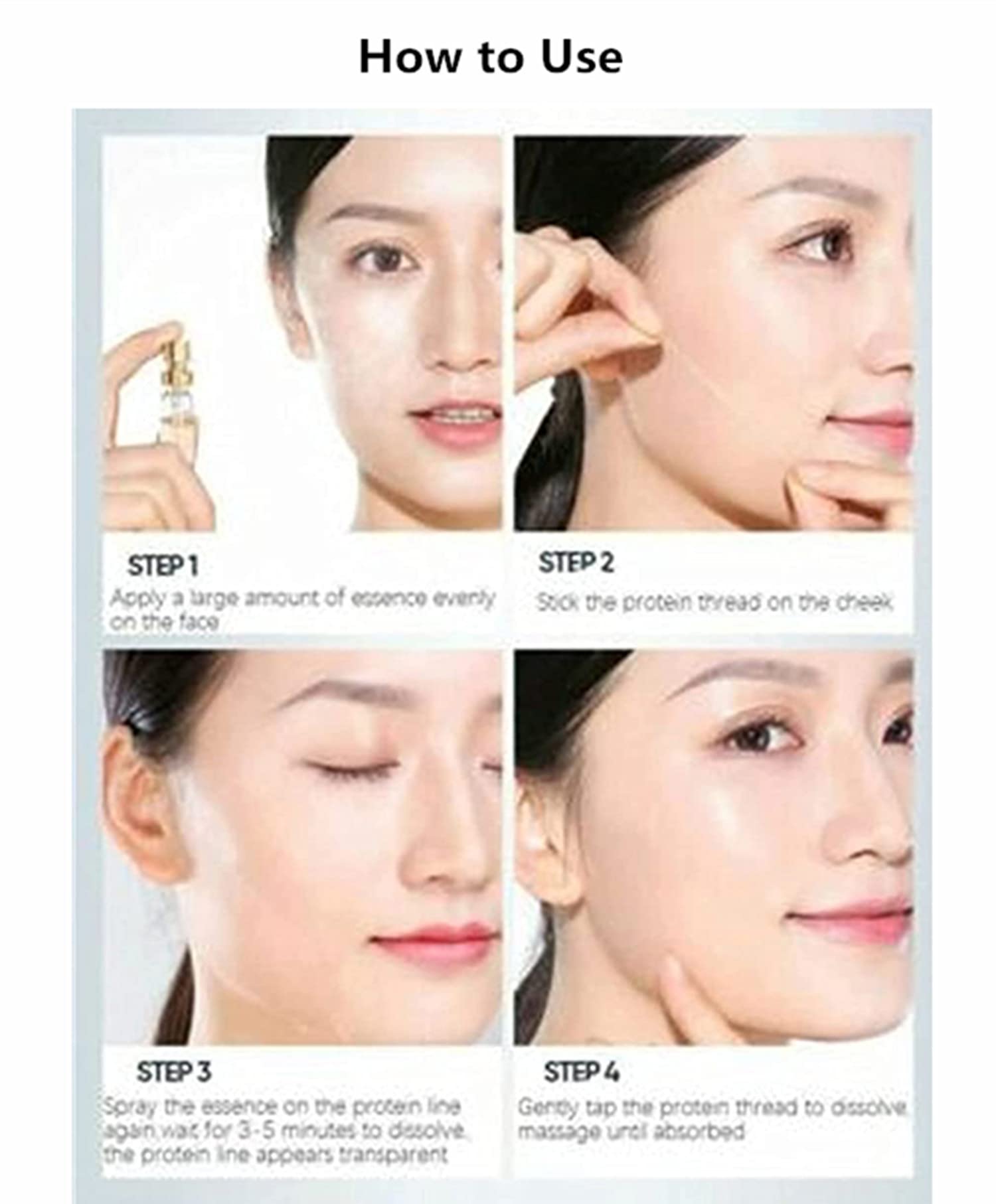 Absorbable Soluble Protein Threads for Instant Face Lift - Anti-Aging Wrinkle Firming & Skin Tightening Treatment - Reusable Collagen Threads to Reduce Fine Lines & Wrinkles for Women (12pcs) - Perfect for Home Facial Treatments & Professional Skin Care Routines