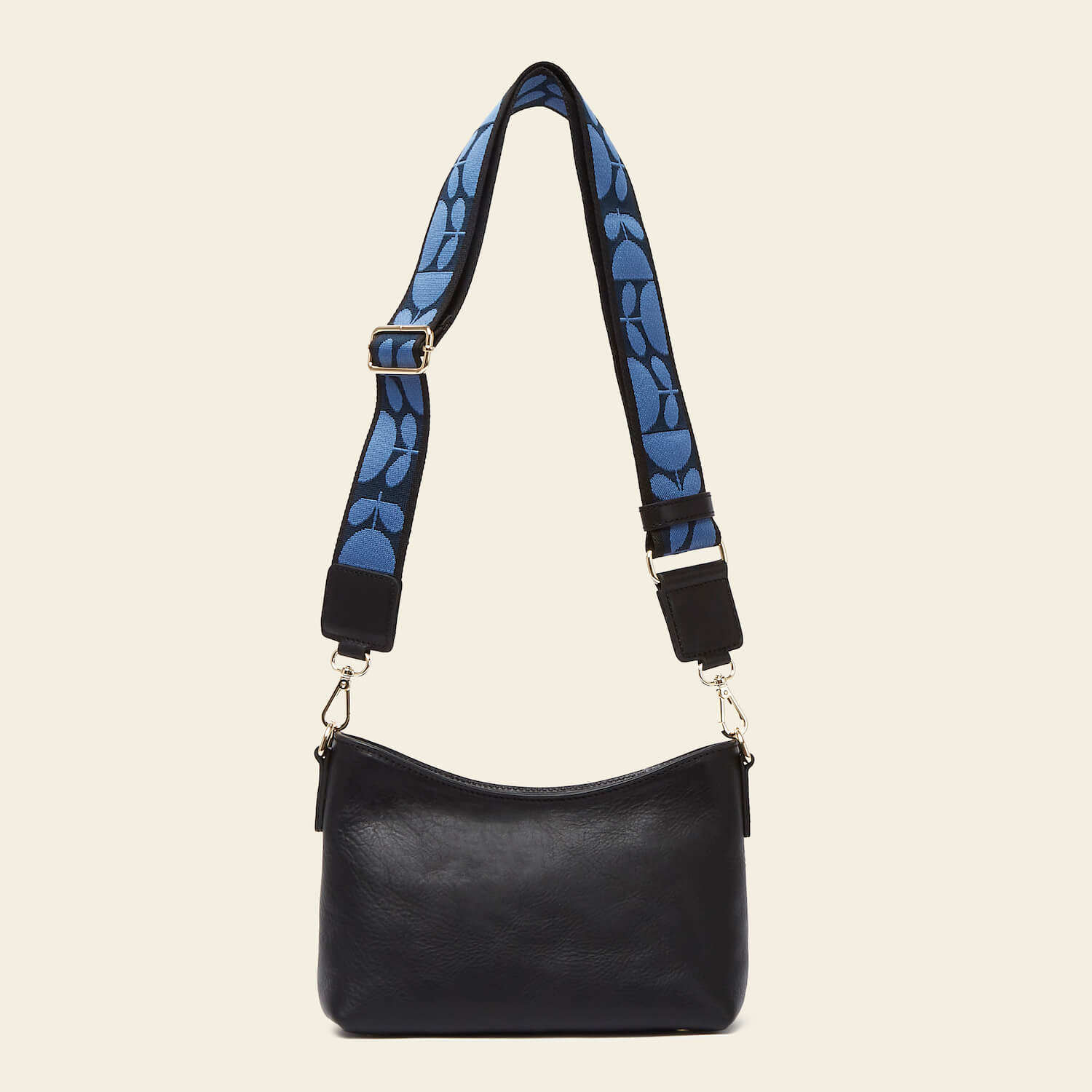 Stylish Carrymin Crossbody Bag in Black & Cream Floral Print - Perfect for Travel, Shopping, and Everyday Use