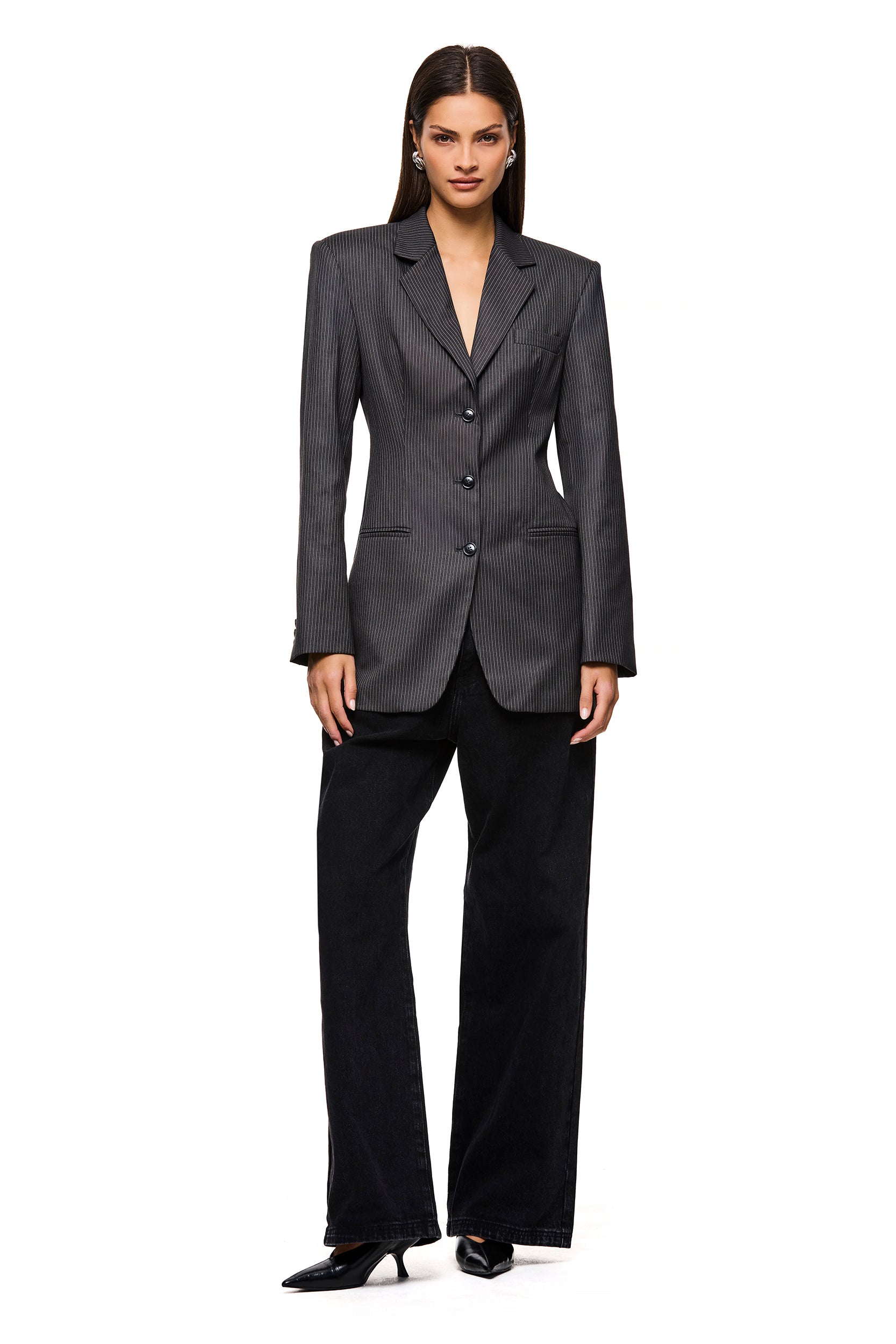 Sawyer Grey Pinstripe Blazer for Men - Slim Fit Business Suit Jacket - Perfect for Office, Weddings & Formal Events
