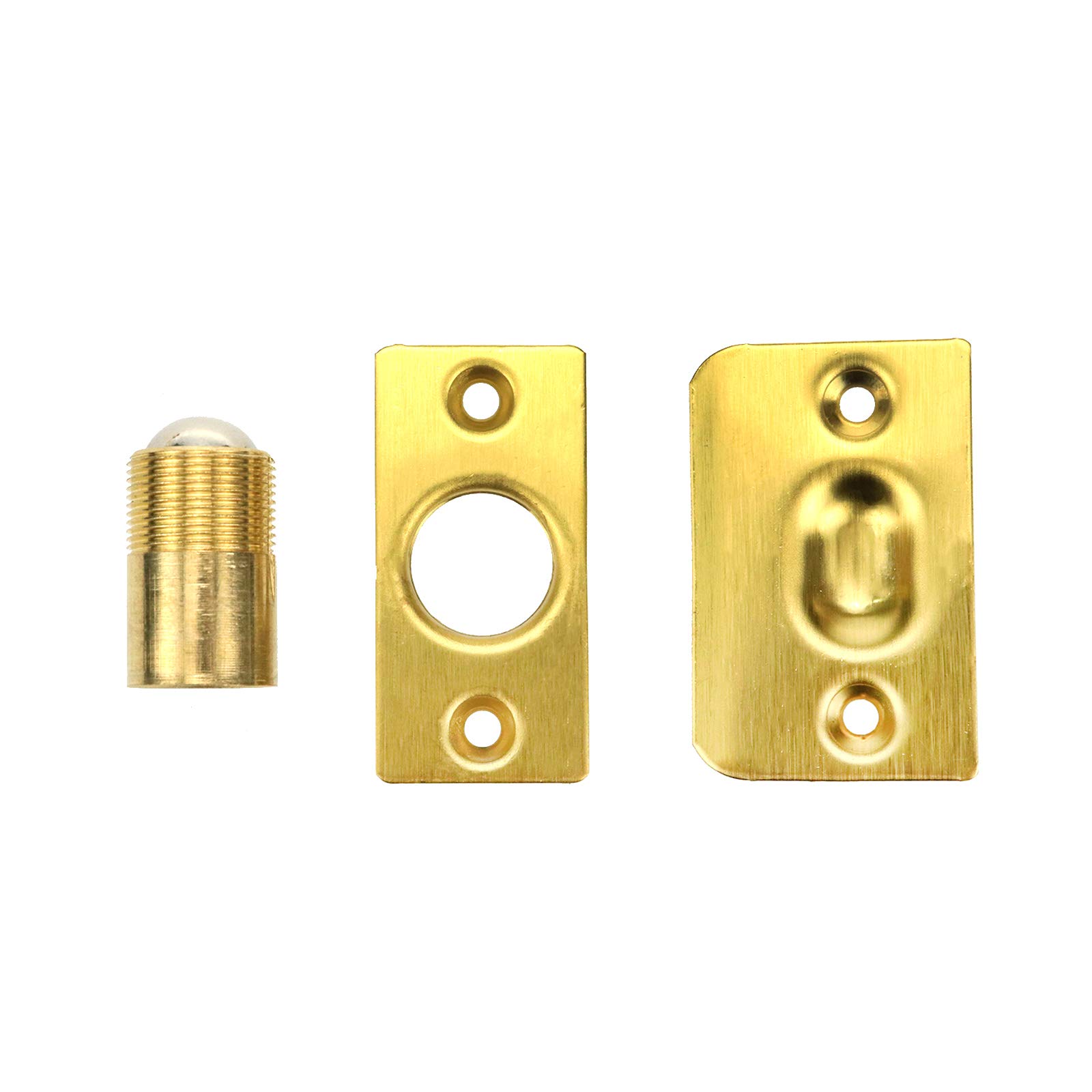 Dasunny 4-Pack Adjustable Stainless Steel Closet Door Ball Catch Locks with Strike Plate - Bright Gold Tone - Perfect for Sliding Doors, Cabinets & Wardrobes