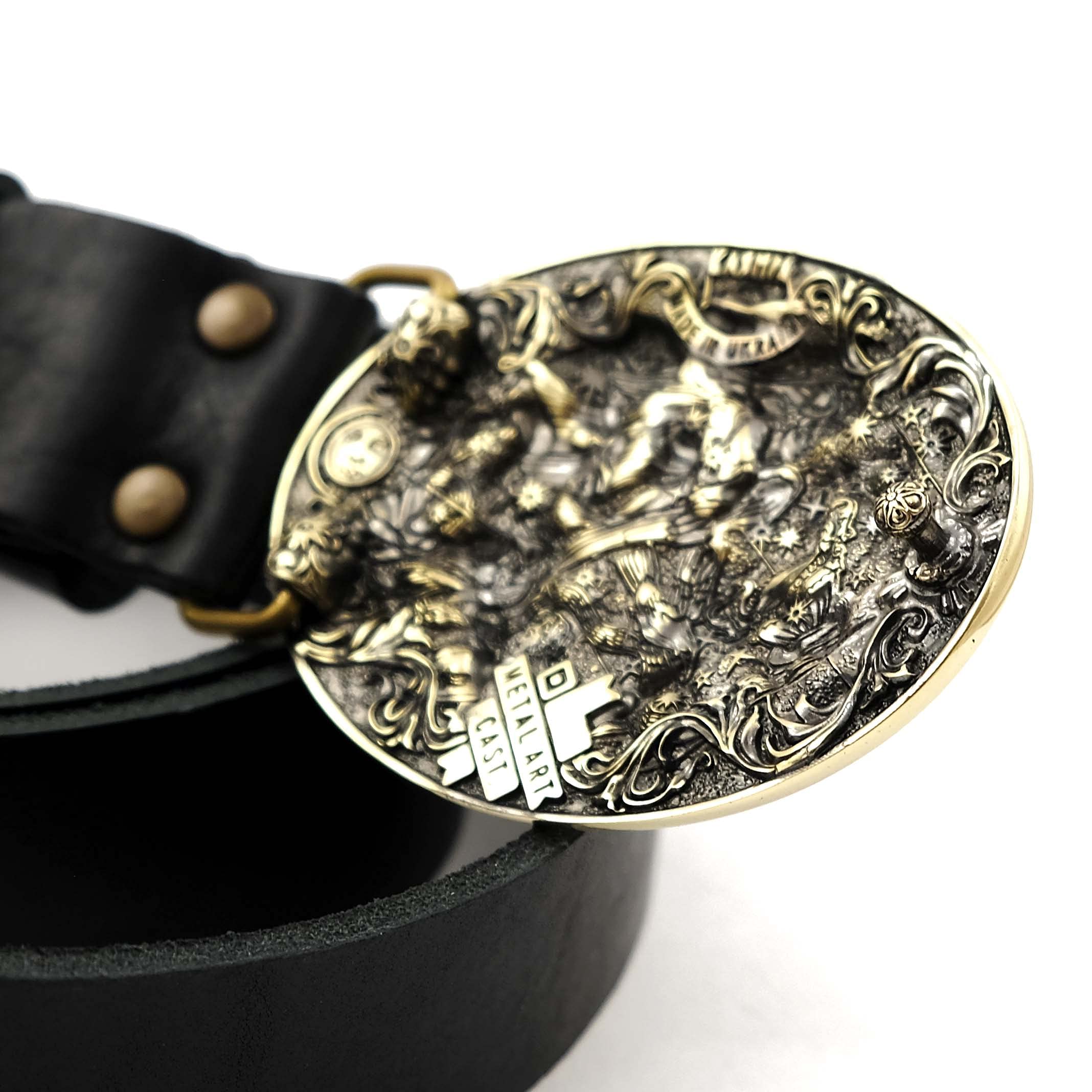 Gemini Zodiac Sign Leather Belt for Men & Women - Solid Brass Horoscope Astrological Buckle | Fashion Accessory for Daily Wear, Gifts & Astrology Enthusiasts