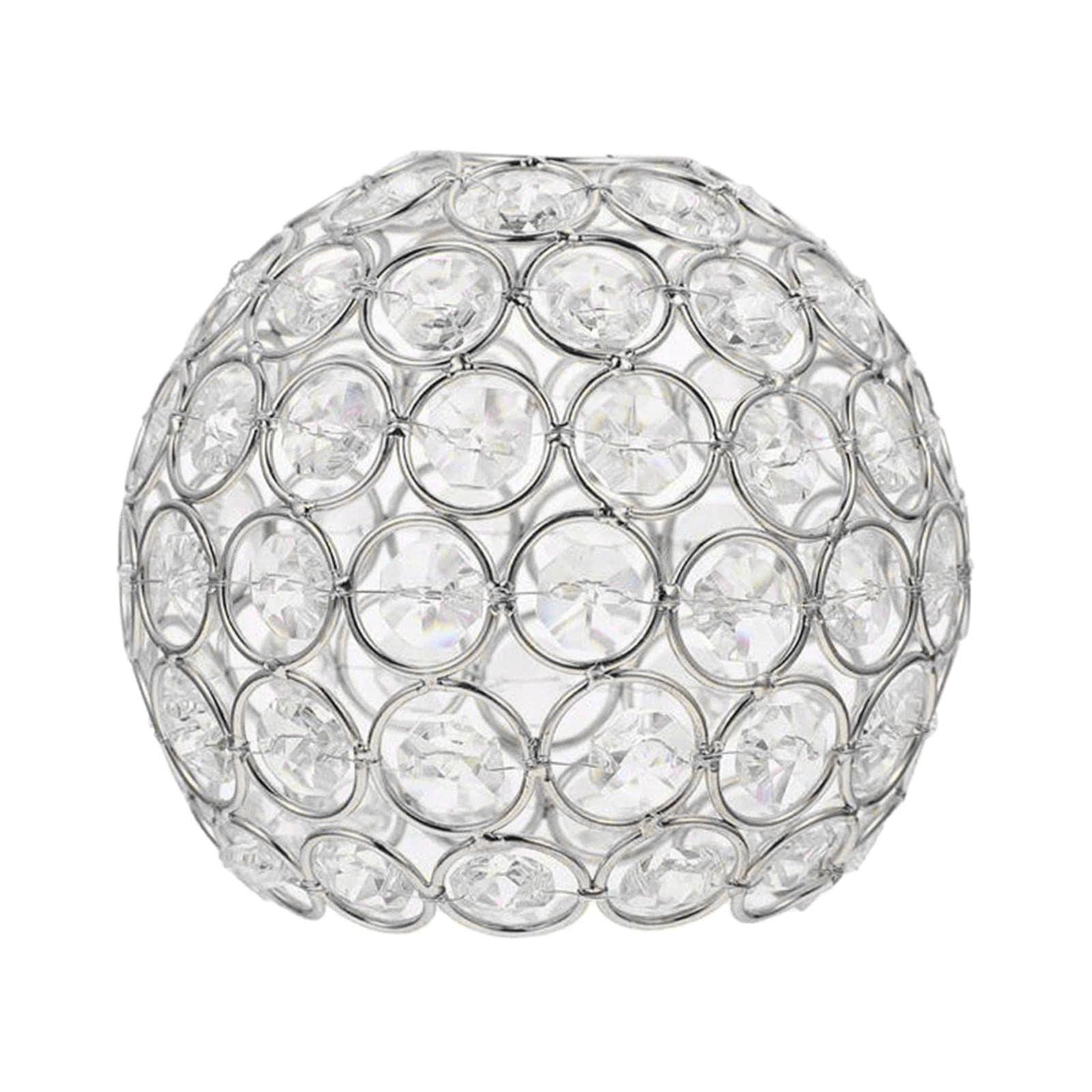 Fenteer Crystal Ceiling Light Shade Replacement - Silver Glass Lamp Cover for Chandelier, Pendant, Floor & Table Lamps - Perfect for Bedroom, Living Room & Office Lighting Decor