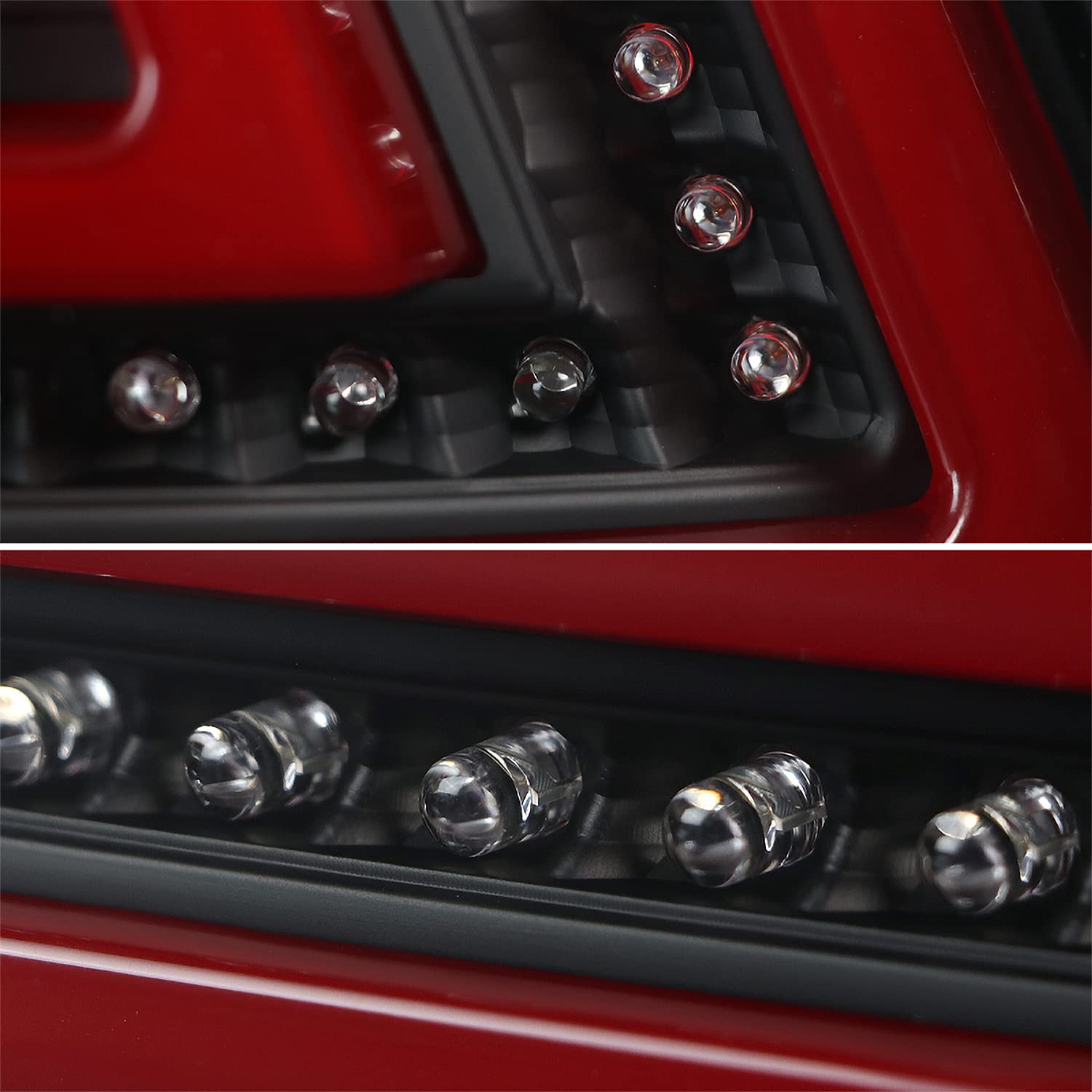 Spec-D Tuning Black LED Tail Lights with Red LED Bar for 2006-2008 Lexus IS250 IS350 - Left & Right Pair Assembly - Upgrade Your Car's Rear Style & Visibility at Night