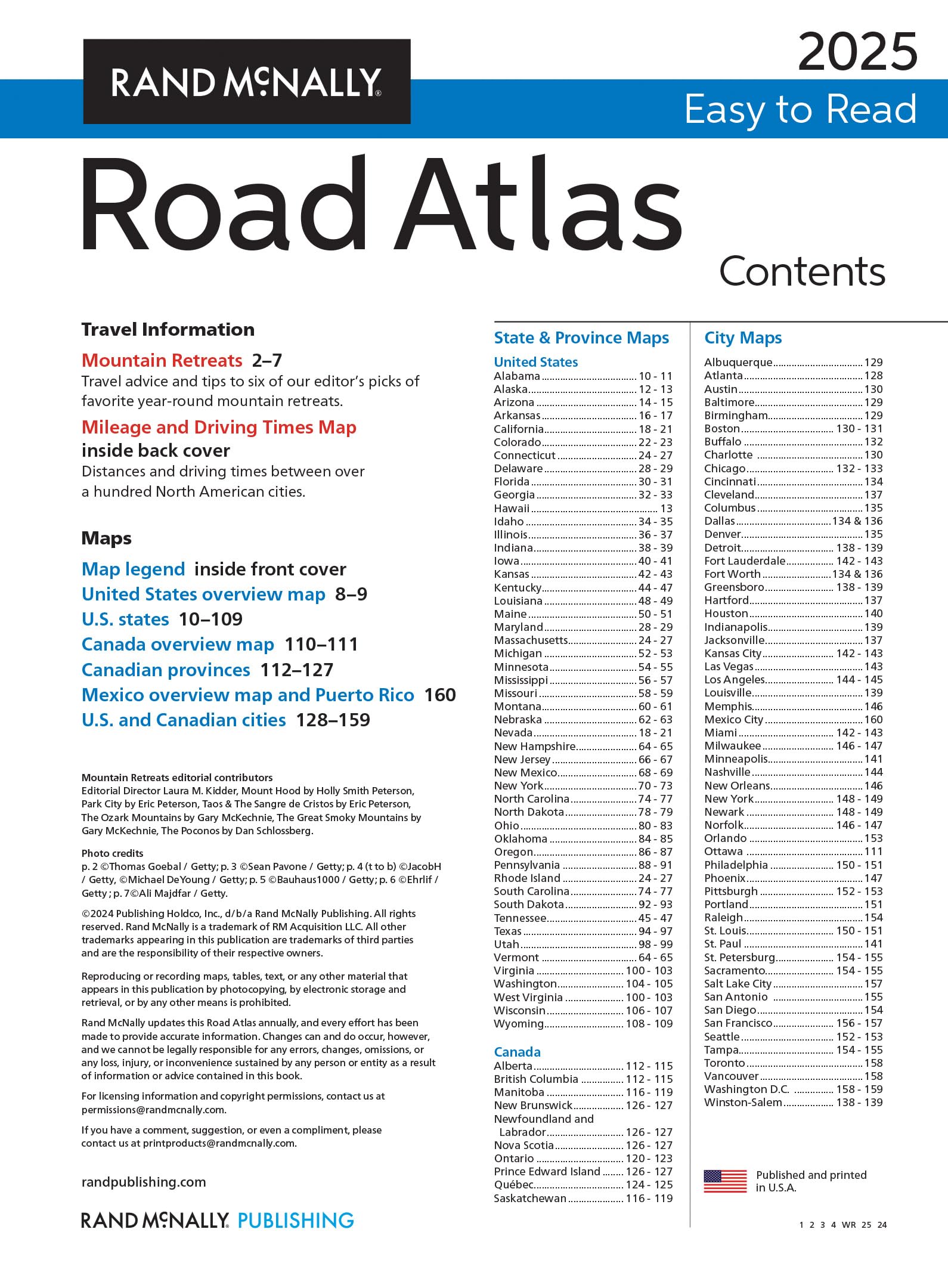 Rand McNally Midsize Easy to Read Road Atlas 2025 - Updated US & Canada Maps | Perfect for Road Trips, Travel Planning & Navigation