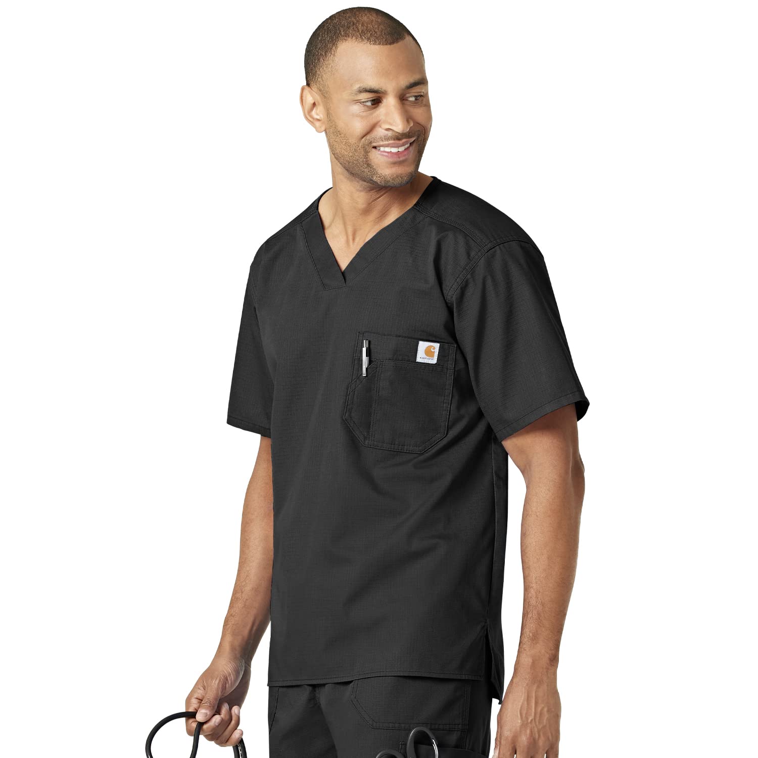 Carhartt Men's Ripstop Utility Scrub Top - Durable Medical Workwear for Doctors & Nurses - Perfect for Hospital Shifts & Healthcare Professionals