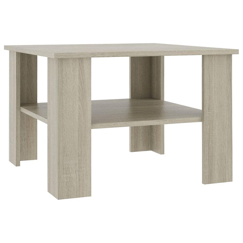 Modern Simple Living Room Side Table with Storage Shelf - Sonoma Oak Coffee Table 23.6