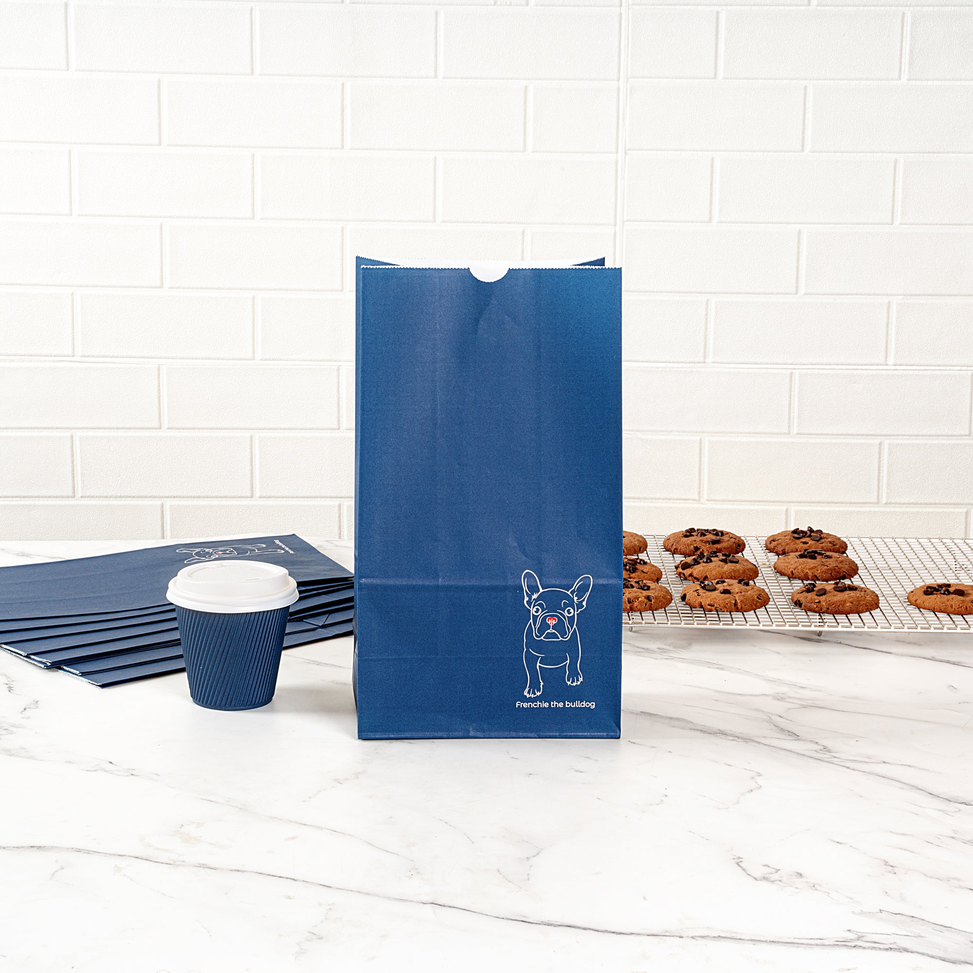 Frenchie Paper Bag - 12 lb Capacity, 7 x 4 1/4 x 12 1/2 Inches, 100 Count Box - Perfect for Grocery Shopping, Takeout & Retail Packaging