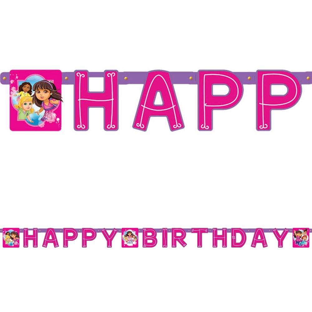 Dora & Friends™ Birthday Banner - Colorful Party Decorations for Kids' Birthday Celebrations & Themed Events