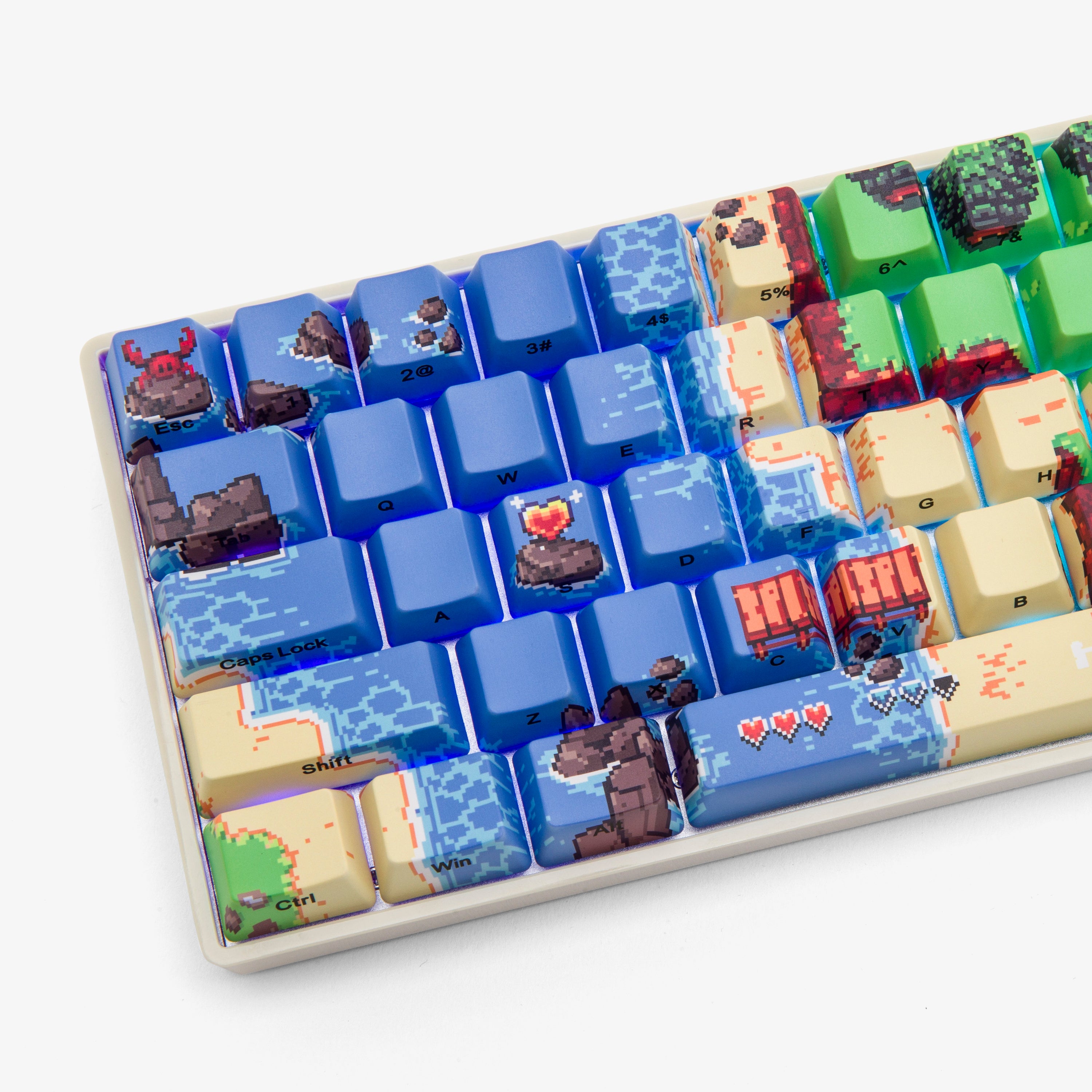 Higround 2 Basecamp 65 Mechanical Gaming Keyboard - Amora Bay Color | Compact 65% Layout, RGB Backlit | Perfect for Gaming, Coding & Office Work