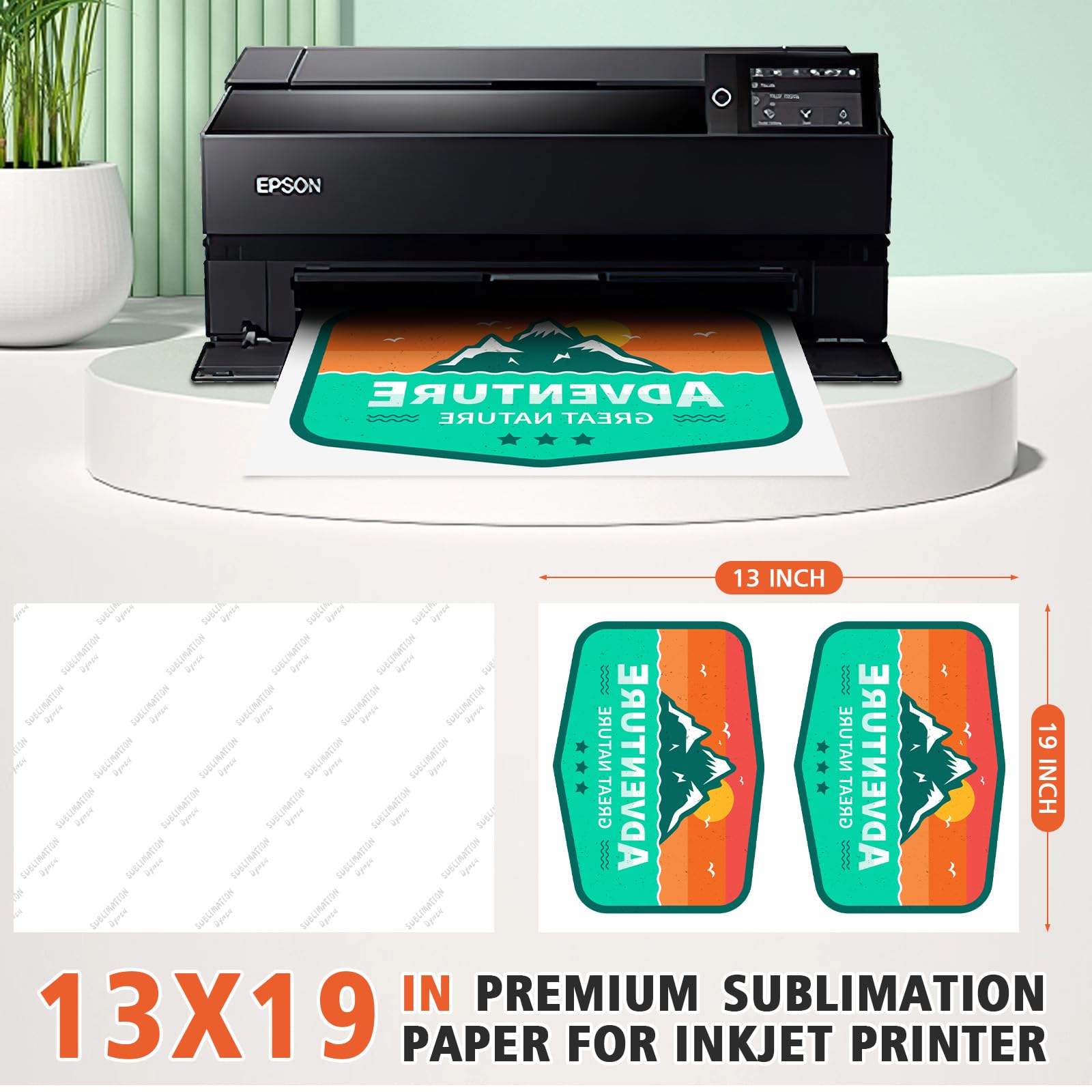 Premium Sublimation Paper 13x19 Inches - 160 Sheets Heat Transfer Paper for All Inkjet Printers, 125g High-Quality for DIY Gifts, Mugs, Phone Cases & Fabrics - Perfect for T-Shirts, Tumblers & Home Decor Projects