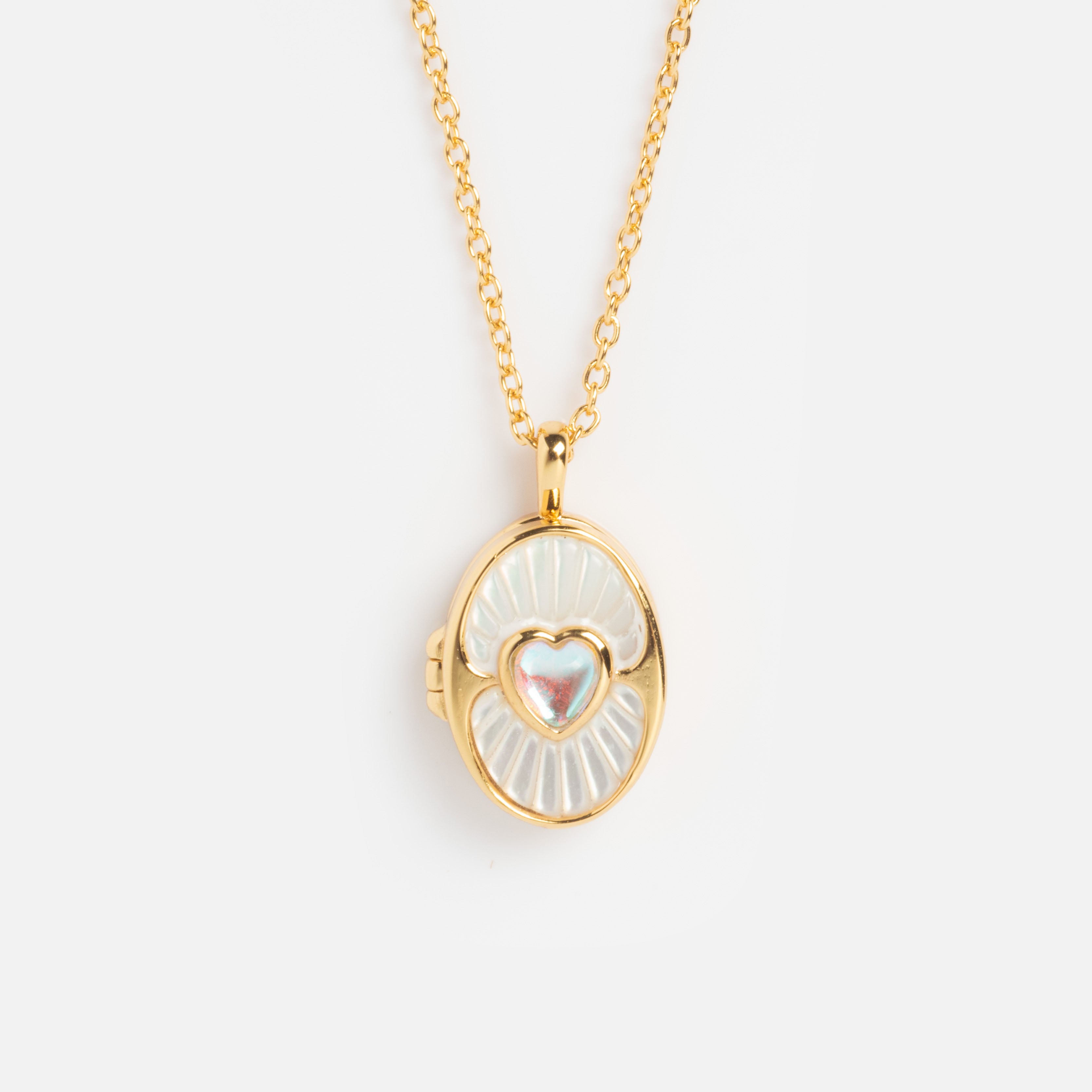 Mother of Pearl Locket Necklace - Elegant Deep Sea Inspired Jewelry for Women | Perfect Gift for Diving Enthusiasts & Beach Lovers
