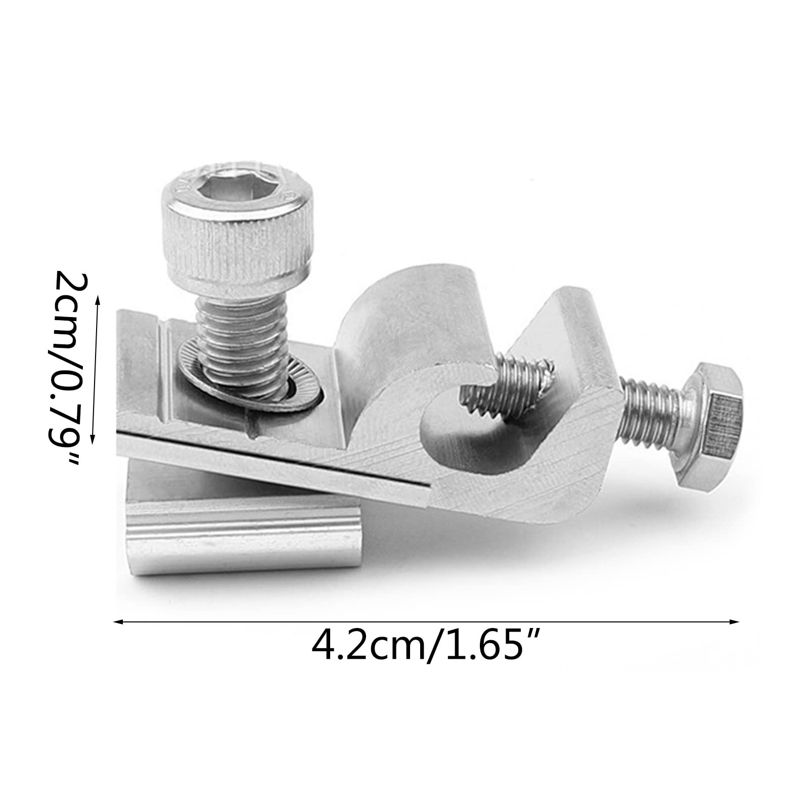 10 Pcs Photovoltaic Grounding Lug Solar Panel Fasteners - Heavy Duty Cable Clamps with Nuts & Bolts for RV, Boat, Roof Solar Systems - Secure Electrical Grounding for Off-Grid Power Installations