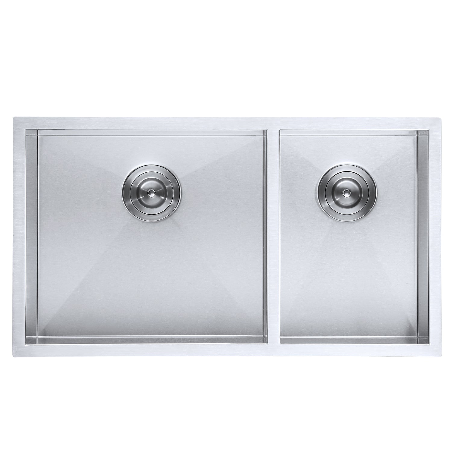 DAX 32 x 18 Inch Double Bowl Undermount Kitchen Sink - 16 Gauge Brushed Stainless Steel, Heavy Duty & Rust Resistant (DAX SQ 3218) - Perfect for Modern Kitchens, Restaurant Prep & Busy Households
