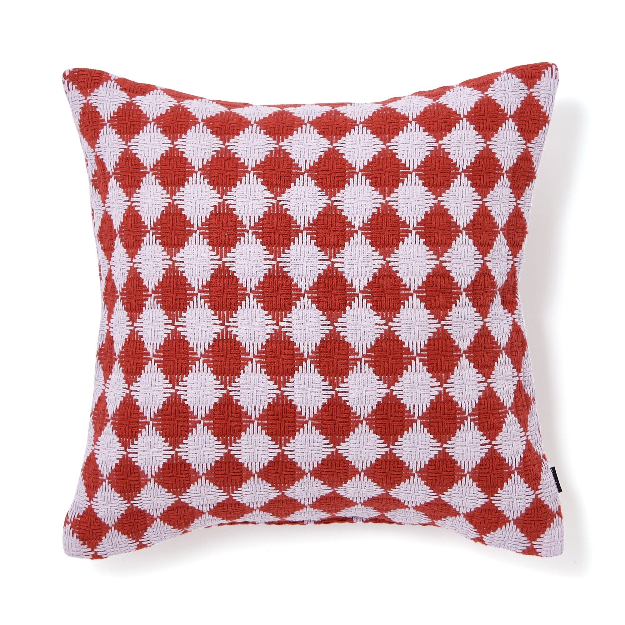 Premium Cotton Diamond Cushion Cover 18x18 Inches - Soft & Durable Decorative Pillow Case for Sofa, Bed, Chair - Purple & Red Stripe Design for Home Decor