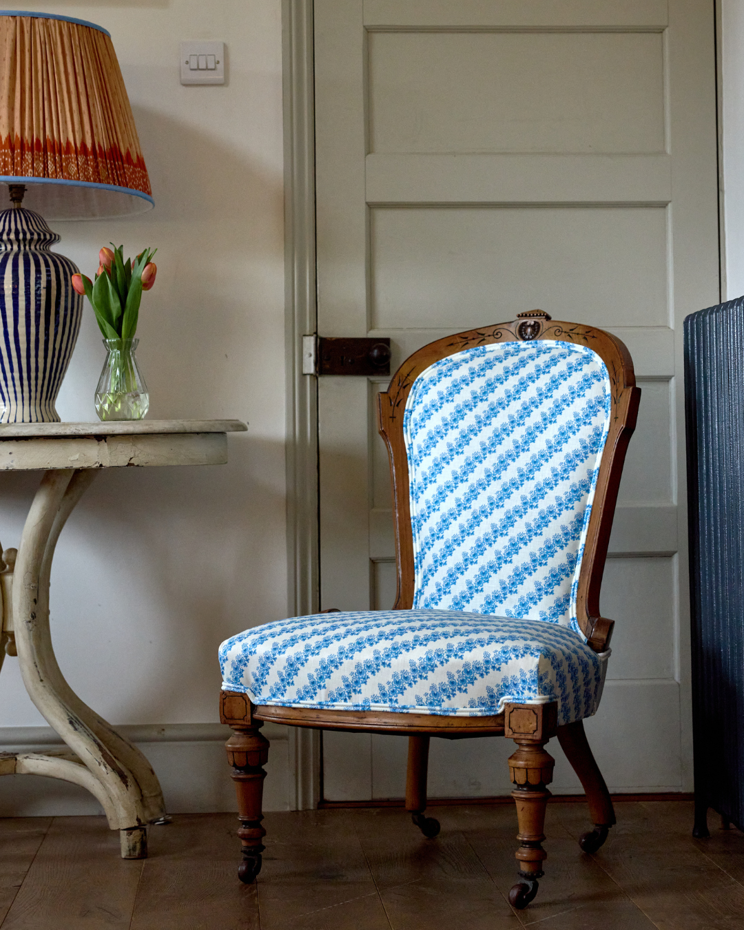Comfortable Pair of Slipper Chairs for Living Room - Upholstered Accent Chairs with Wooden Legs - Perfect for Small Spaces, Bedroom, or Reading Nook