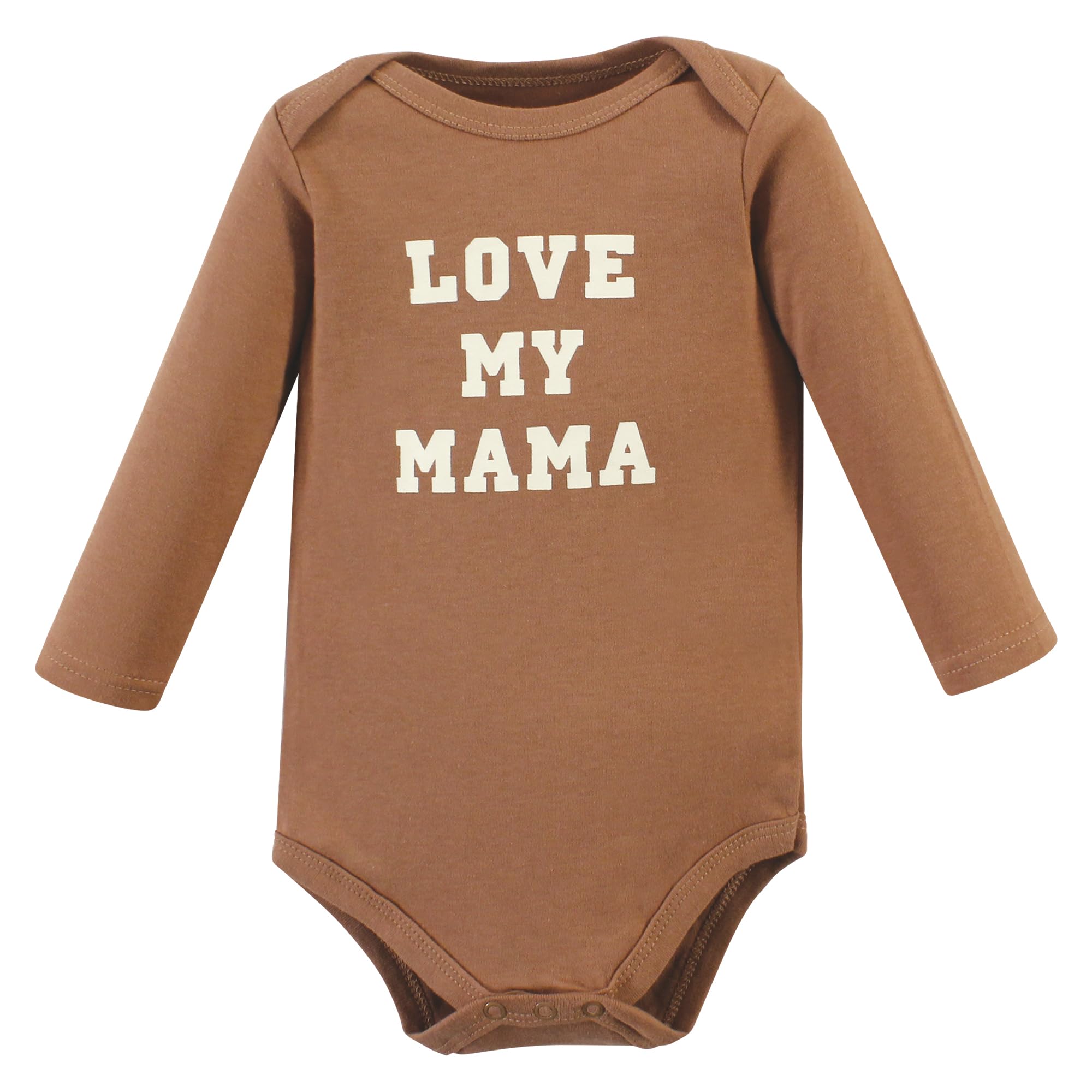 Hudson Baby Unisex Cotton Long-Sleeve Bodysuits - 3 Pack (Brown Navy Mamas Boy) | 18-24 Months | Soft & Comfortable Baby Onesies for Daily Wear, Playtime & Photo Shoots
