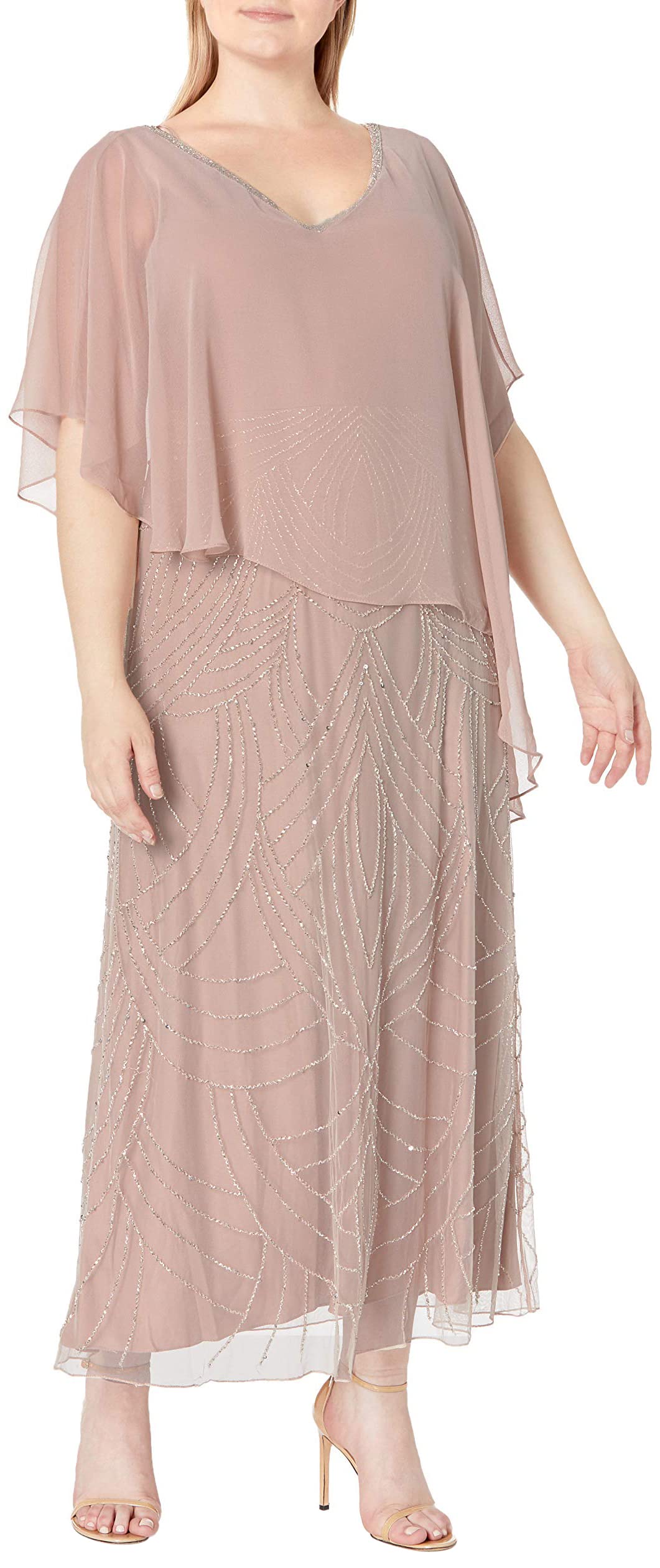J Kara Women's Plus Size Beaded Hem Pop Over Blouse - Elegant Casual Wear for Office, Party & Special Occasions