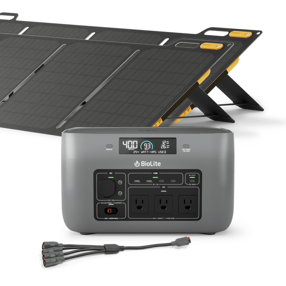 1500W Portable Solar Generator Kit with Solar Panels - Perfect for Camping, RV Trips, and Emergency Power Backup