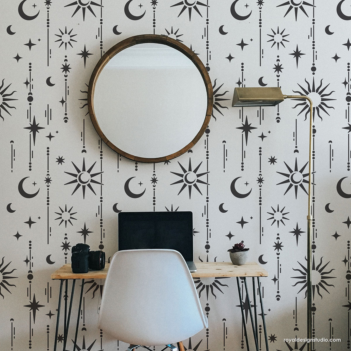 Celestial Moon and Stars Stencil for DIY Crafts, Wall Art, and Home Decor - Perfect for Painting, Scrapbooking, and Custom Designs