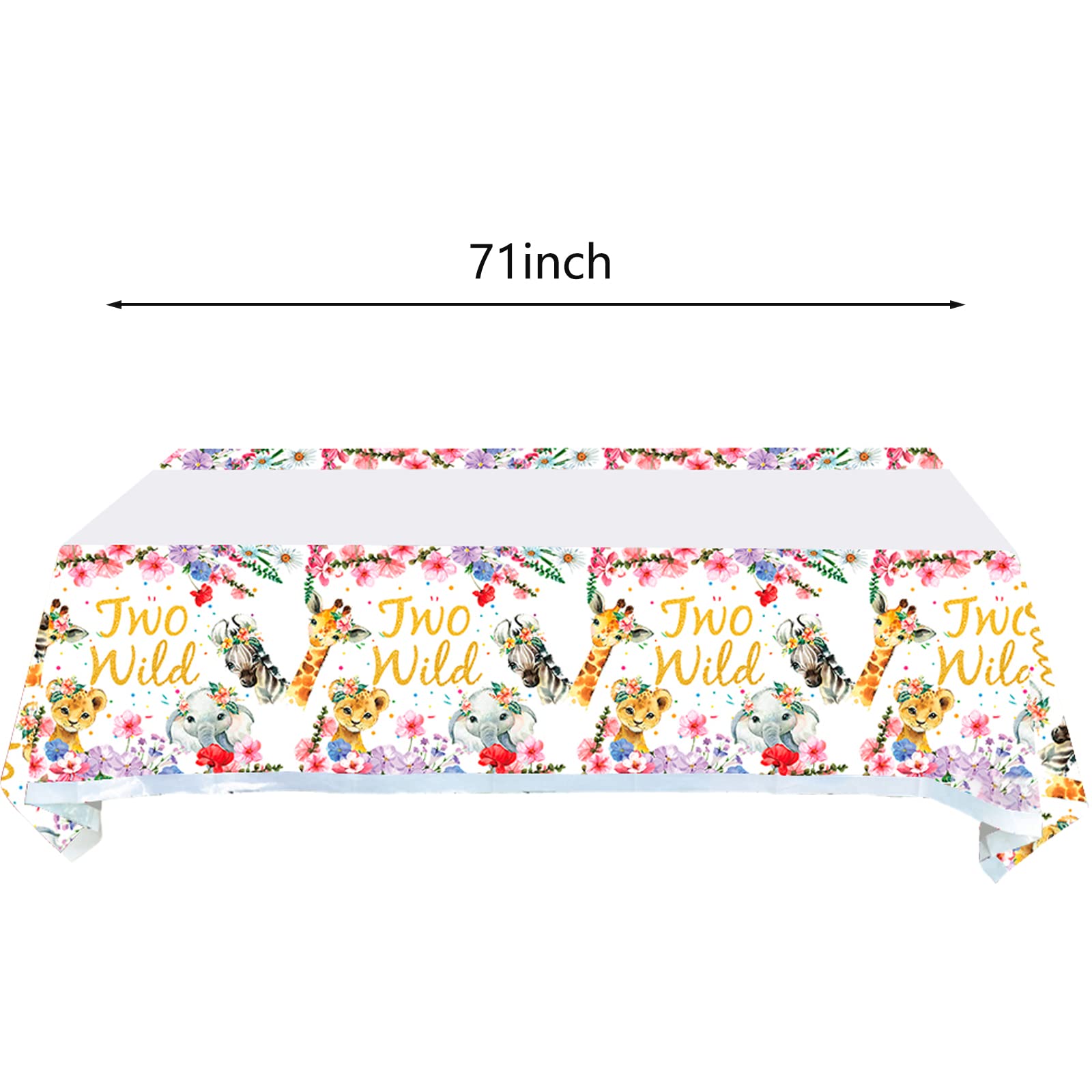 2 Pack Two Wild Safari Jungle Theme Tablecloths - 70.8