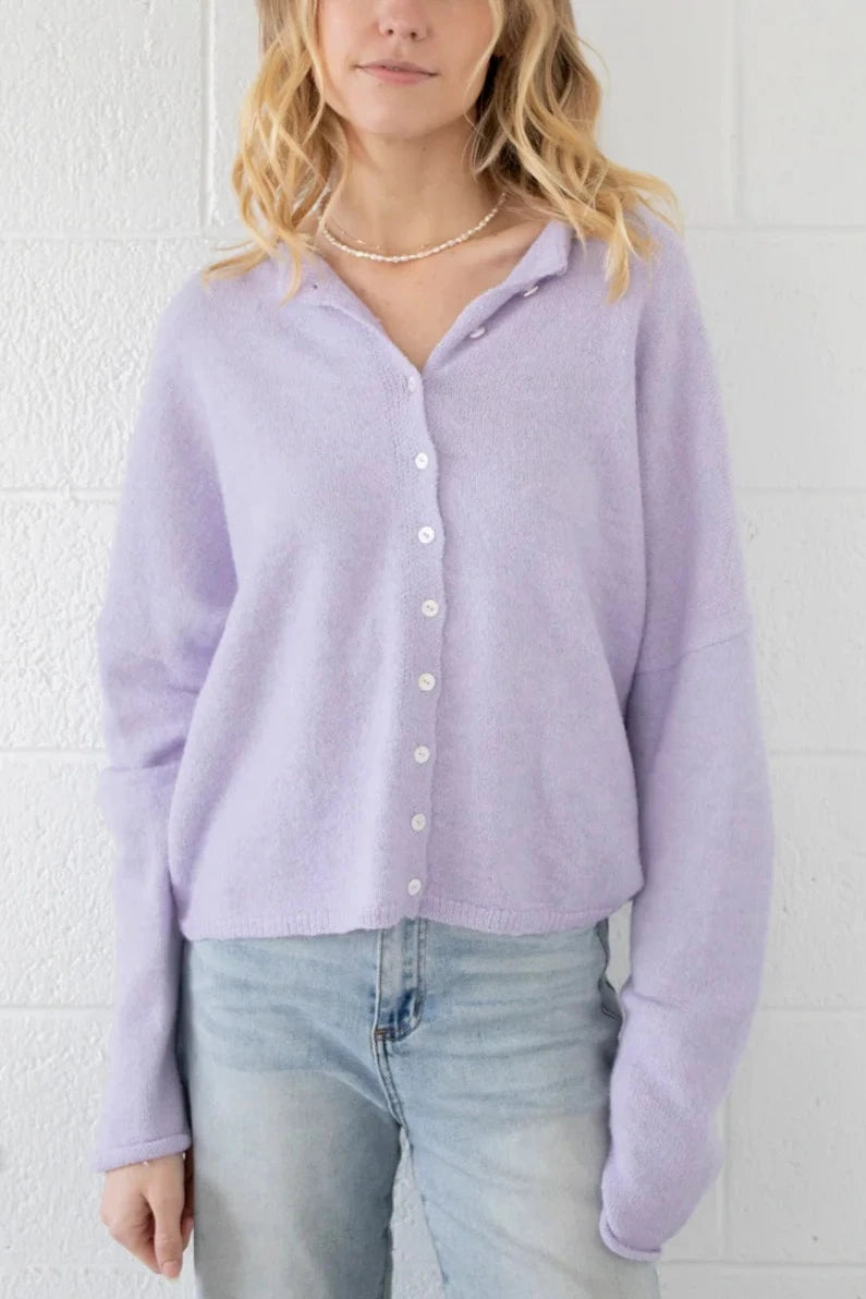 Lavender Favorite Cardigan for Women - Soft & Cozy Knit Sweater for Fall & Winter | Perfect for Casual Outfits, Office Wear & Layering