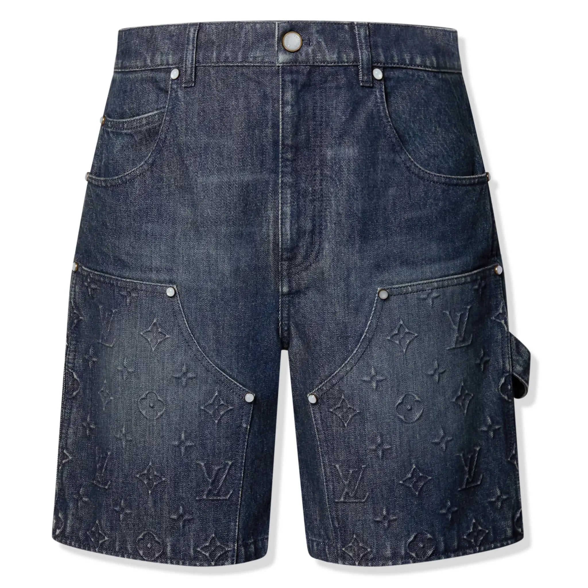 Louis Vuitton Denim Workwear Shorts for Men - High-End Designer Casual Shorts | Perfect for Summer Outfits, Beach Vacations & Streetwear Fashion