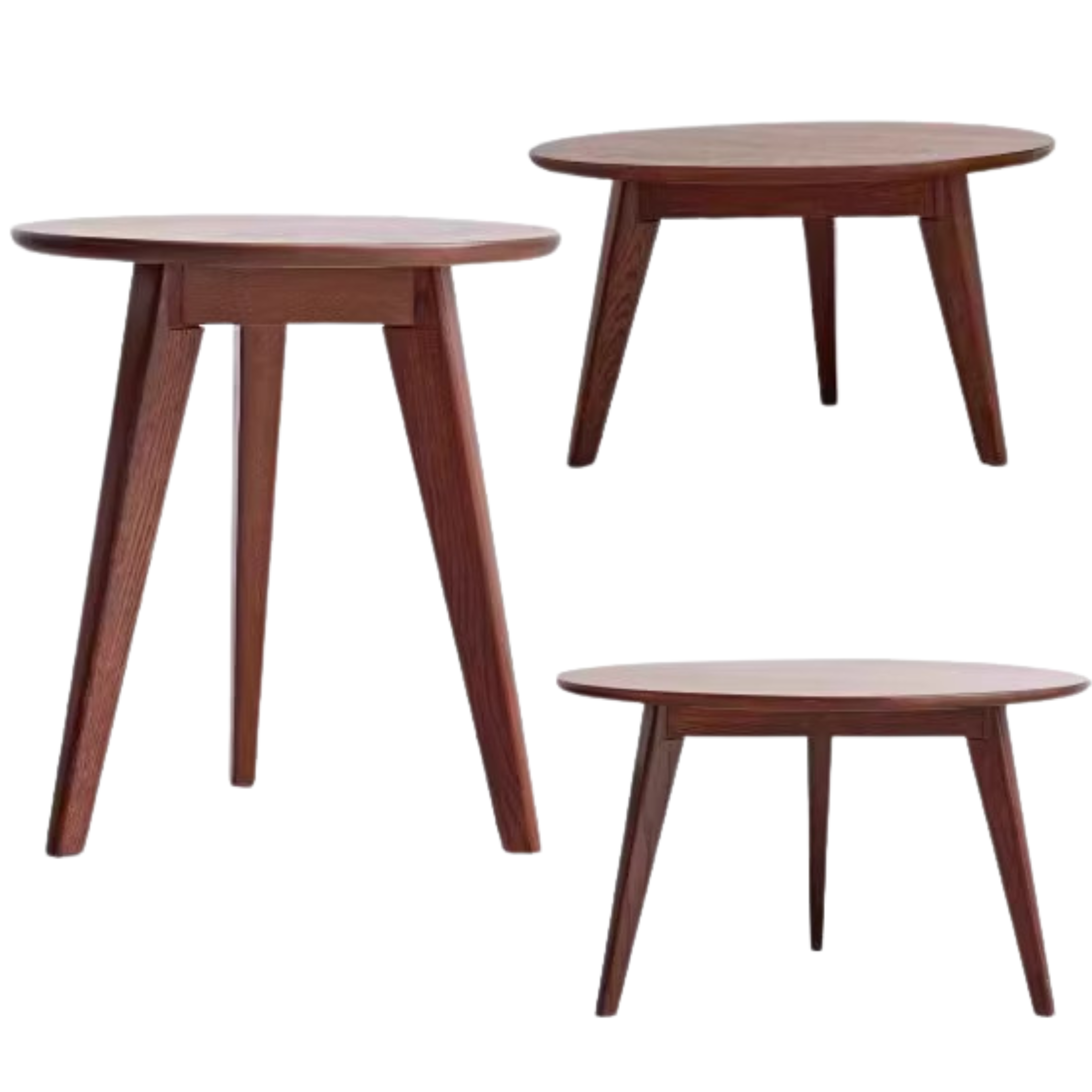 Solid Walnut Round Coffee Table - Natural Wood Dining Table for Living Room, Office, or Lounge - Stylish and Durable Home Decor