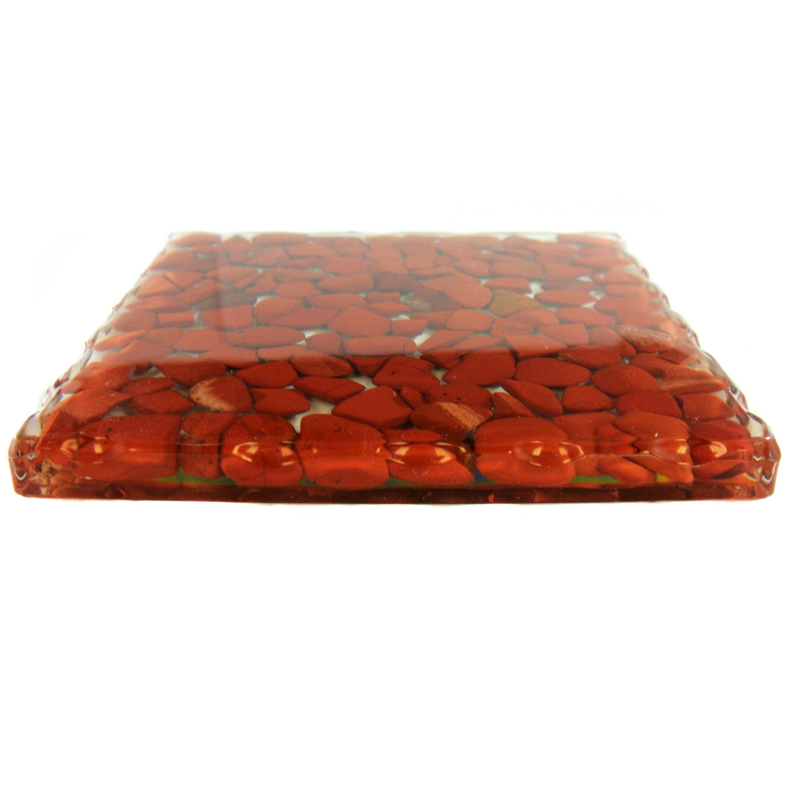 REALBUG Red Jasper Resin Coaster Set - Natural Stone Coasters for Drinks, Home Decor & Gift Ideas