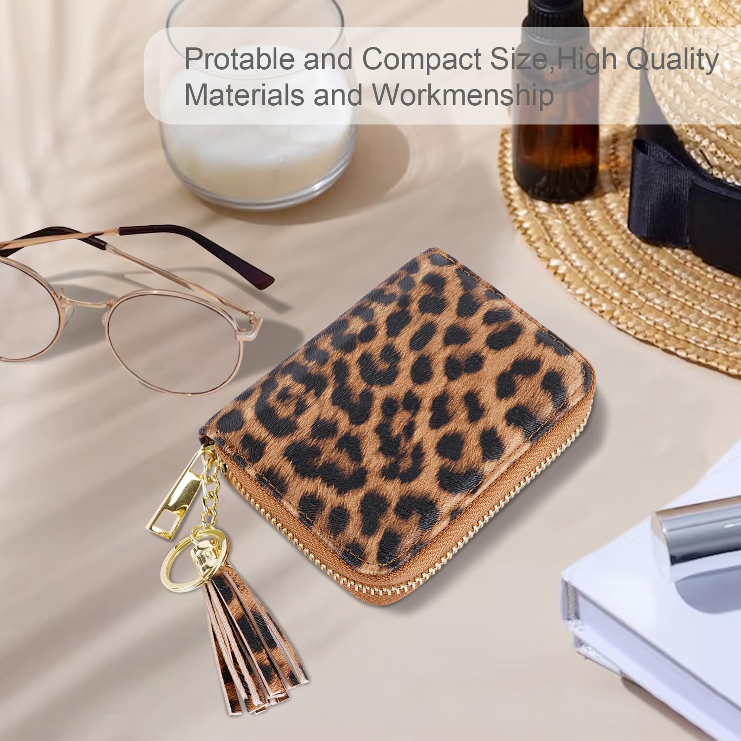 Stylish RFID Blocking Glitter Credit Card Holder for Women - Compact & Secure Small Wallet for Cards, ID & Cash - Perfect for Travel, Shopping & Everyday Use