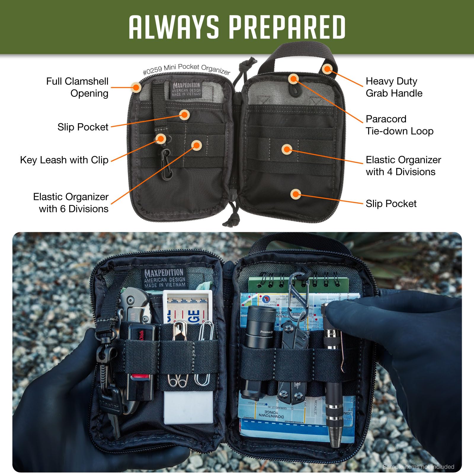 MAXPEDITION Mini Pocket Organizer - Compact EDC Gear Pouch for Outdoor, Hiking, Camping & Everyday Carry Essentials | Durable Nylon Tactical Accessories Storage Case