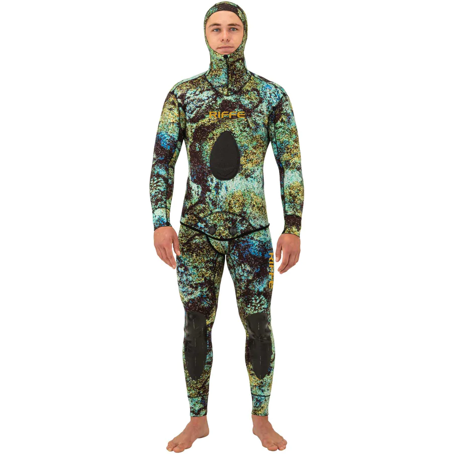 Riffe DIGI TEK Camo Men's 5mm Neoprene Wetsuit (2-Piece Set) - Scuba Diving, Spearfishing & Water Sports Gear
