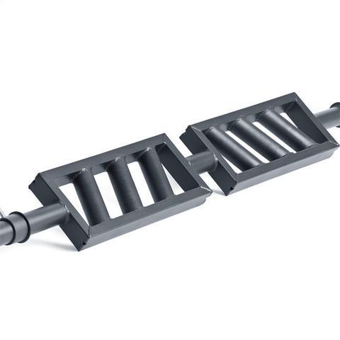 XM Fitness Black Steel Swiss Bar Angled - Premium Multi-Grip Weightlifting Bar for Strength Training & CrossFit Workouts - Perfect for Home Gym, Powerlifting, and Functional Fitness