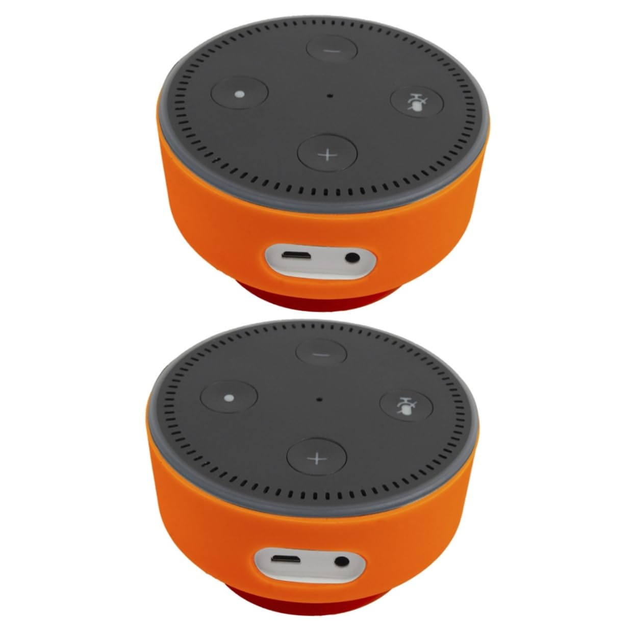 Gatuida 2-Pack Silicone Case for 2nd Gen Accessories - Non-Slip Suction Cup Mount, Orange - Full Functionality, Unobstructed for Speakers & Microphones - Perfect for Podcasting, Live Streaming, and Studio Recording