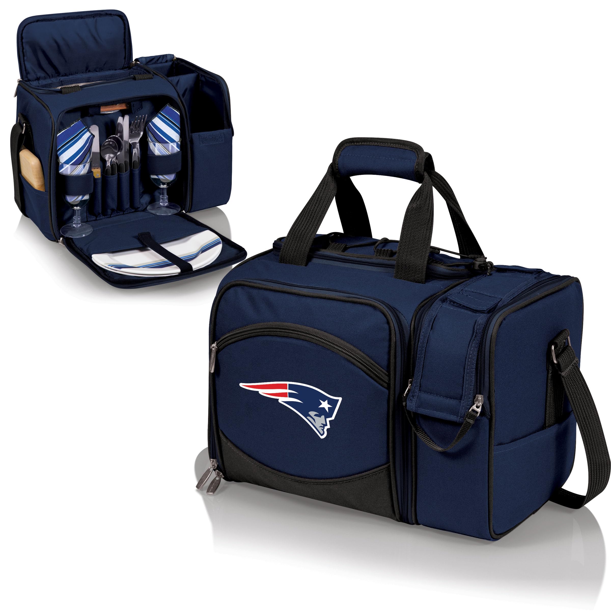 PICNIC TIME NFL Unisex-Adult Malibu Picnic Basket Cooler - Insulated Portable Outdoor Picnic Set for Football Tailgating, Beach Parties & Camping Trips