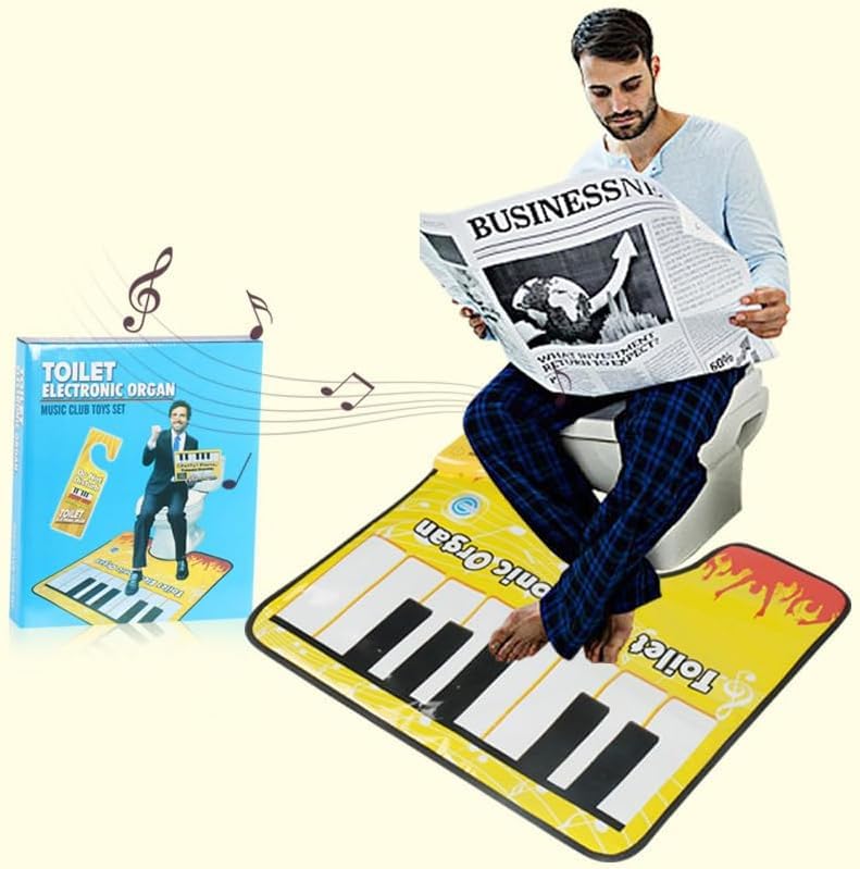 Funny Toilet Piano Sound Rug - Creative Bathroom Novelty Mat with Music for Toe Tapping - Great Gag Gift for All Ages - Perfect for Prank Gifts, Bathroom Decor & Family Entertainment