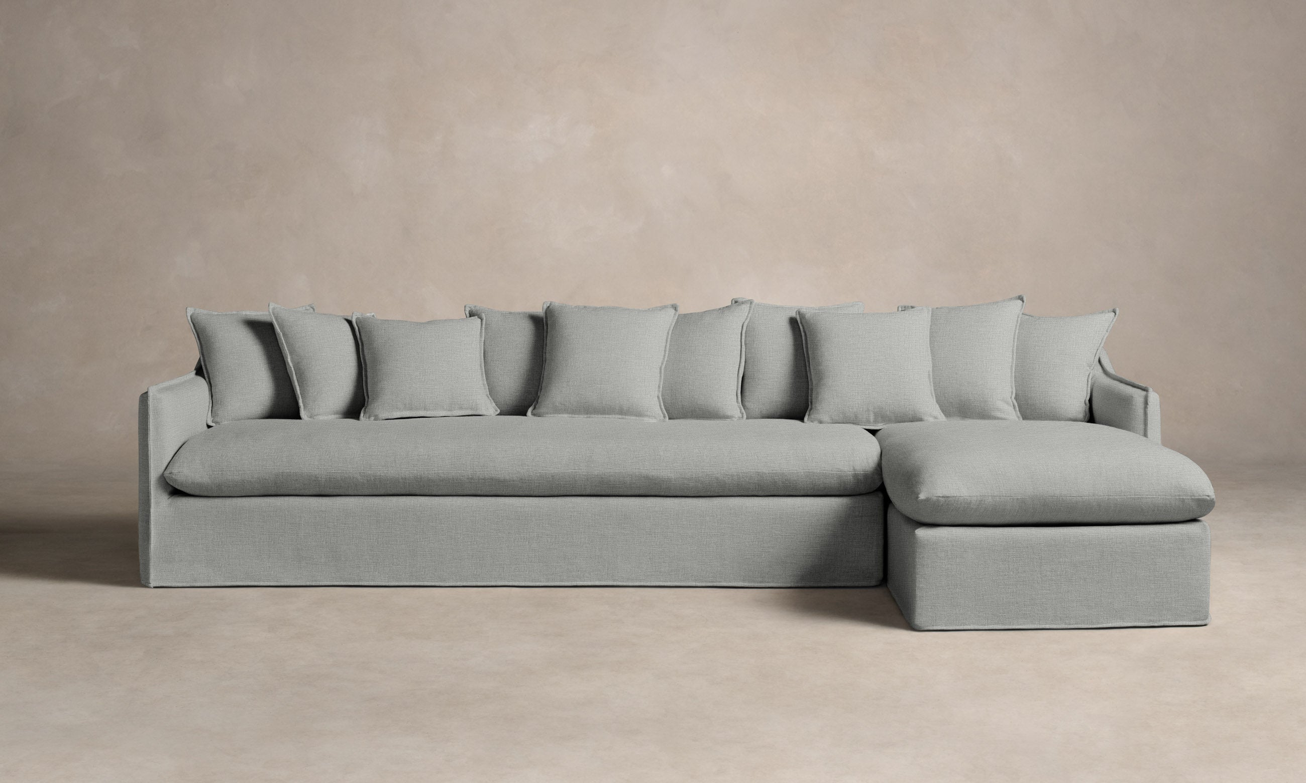 Dune Sectional Sofa with Performance Woven Chenille Fabric - Water & Stain Resistant - Perfect for Living Room, Family Room or Home Theater