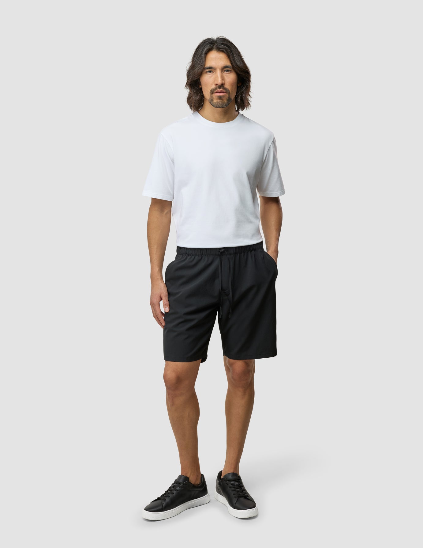 Tech Linen Elastic Shorts for Men - Comfortable Stretchable Summer Casual Short Pants - Perfect for Outdoor Activities, Travel & Lounge Wear