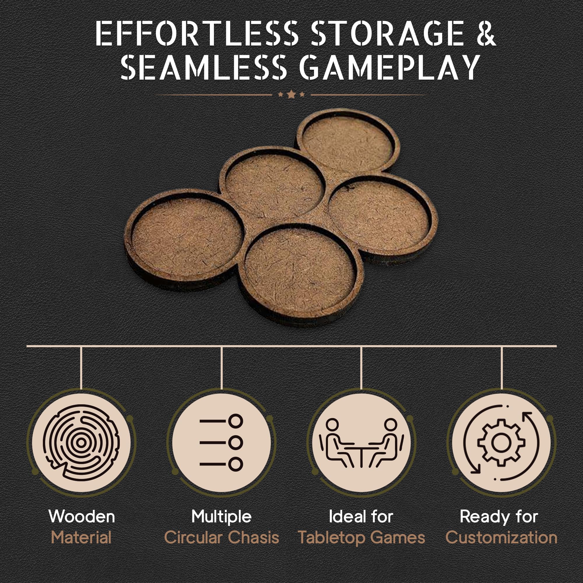 Custom MDF Movement Trays for 28mm Miniatures & Figures - Tabletop Gaming Bases