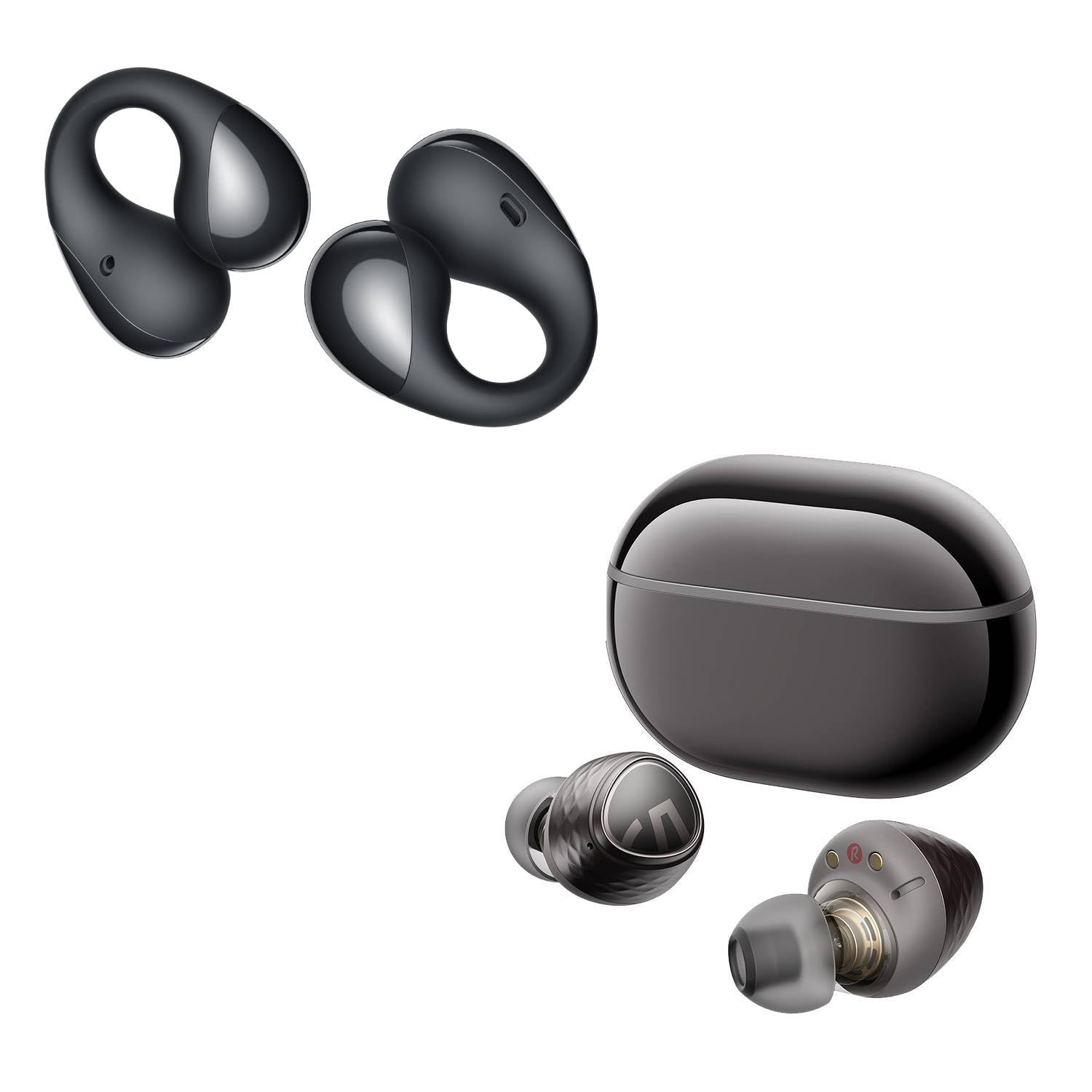 SoundPEATS PearlClip Pro & Engine4 Wireless Earbuds - Bluetooth 5.3 Headphones with ANC, 30H Playtime, IPX5 Waterproof for Gym, Running, Travel & Work