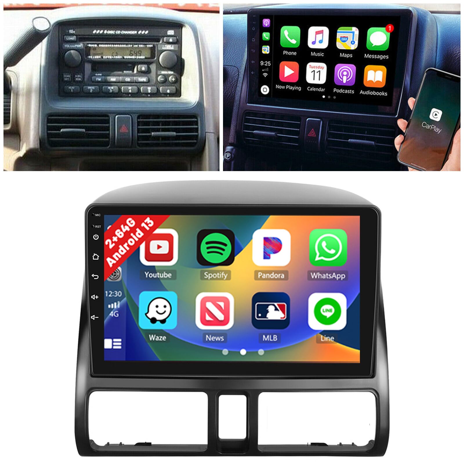 2+64GB Android 13 Car Stereo for Honda CRV 2002-2006 | 9