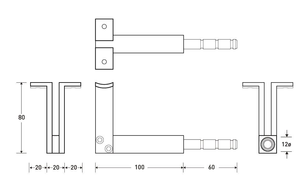 HB 555 Heavy Duty Handrail Brackets - Sturdy Metal Wall Mounted Railing Supports for Stairs, Decks & Balconies - Indoor/Outdoor Use - Rust-Resistant Finish