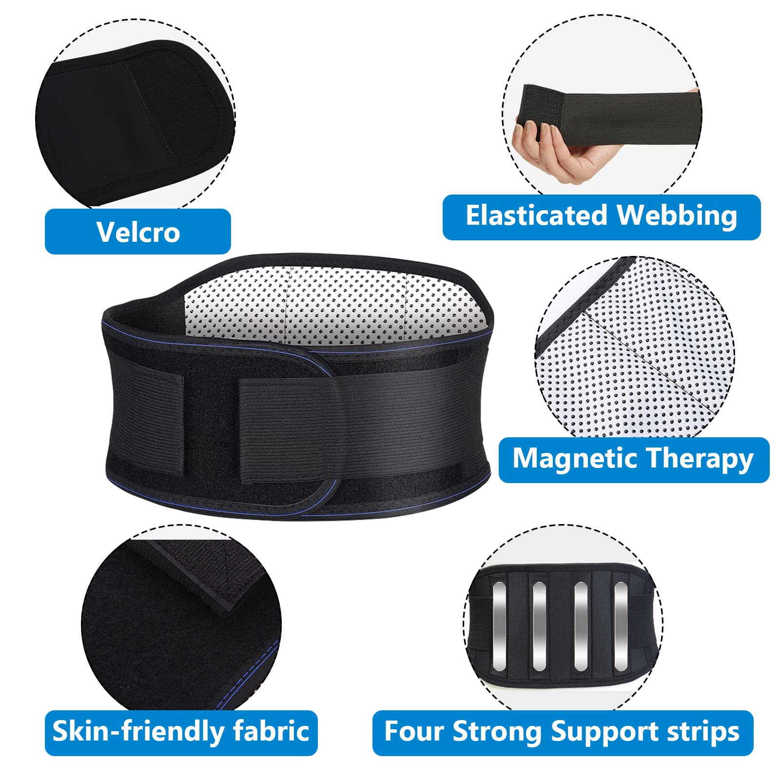 Heating Magnetic Therapy Back Brace Support Belt for Men & Women - Sciatica, Herniated Disc & Scoliosis Pain Relief - Adjustable XXL Size - Perfect for Office Work, Driving & Post-Surgery Recovery