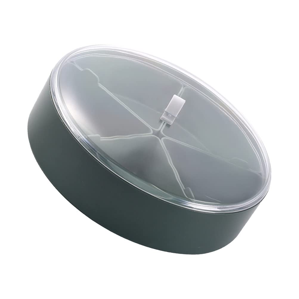 Cabilock 4-Compartment Snack Serving Tray - Melamine Candy Nut Container for Dried Fruits, Nuts, Candies - Green Appetizer Platter for Parties, Picnics, Office Snacks & Home Entertaining