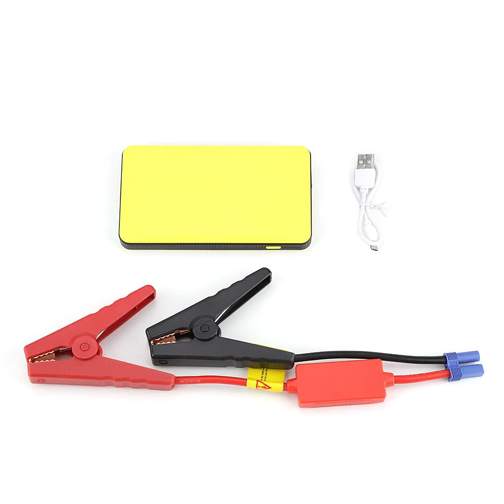 12V Portable Car Jump Starter - 1500A Peak Power Bank for Gasoline Engines Up to 3.0L | Emergency Battery Charger with LED Light | Perfect for Roadside Emergencies, Camping & Winter Travel (Yellow)