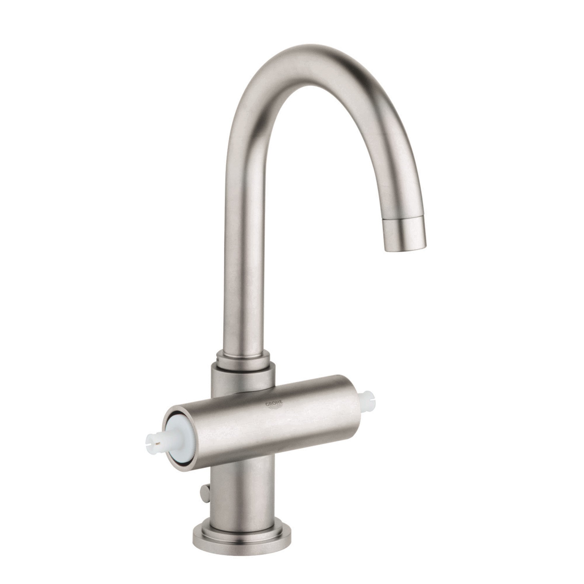 Atrio Centerset 2-Handle Single-Hole High Arc Bathroom Faucet - 1.5 GPM Low Flow Water-Saving Design - Perfect for Modern Sink Vanity and Small Bathroom Spaces