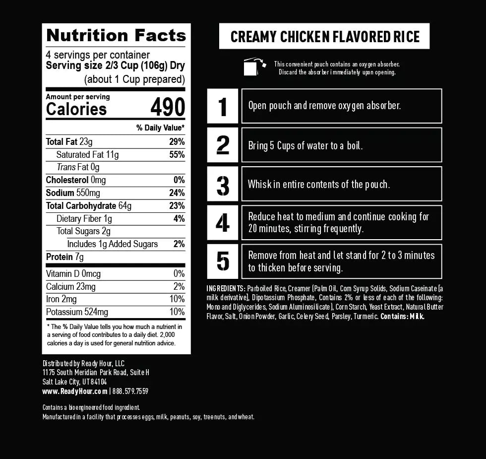 Ready Hour 72-Hour Emergency Food Supply Kit - Long Shelf Life Survival Food for Camping, Hiking & Natural Disasters