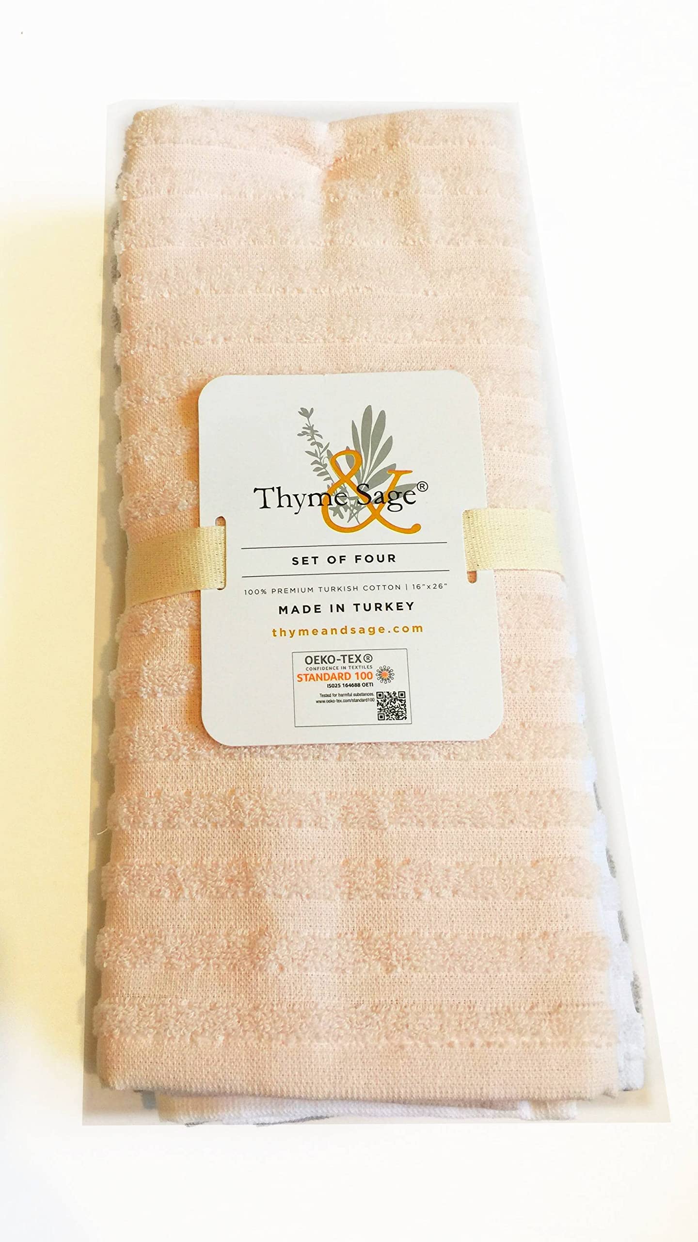 4-Pack Premium Turkish Cotton Kitchen Towels Set - Ultra Absorbent & Quick-Drying Dish Towels, 16