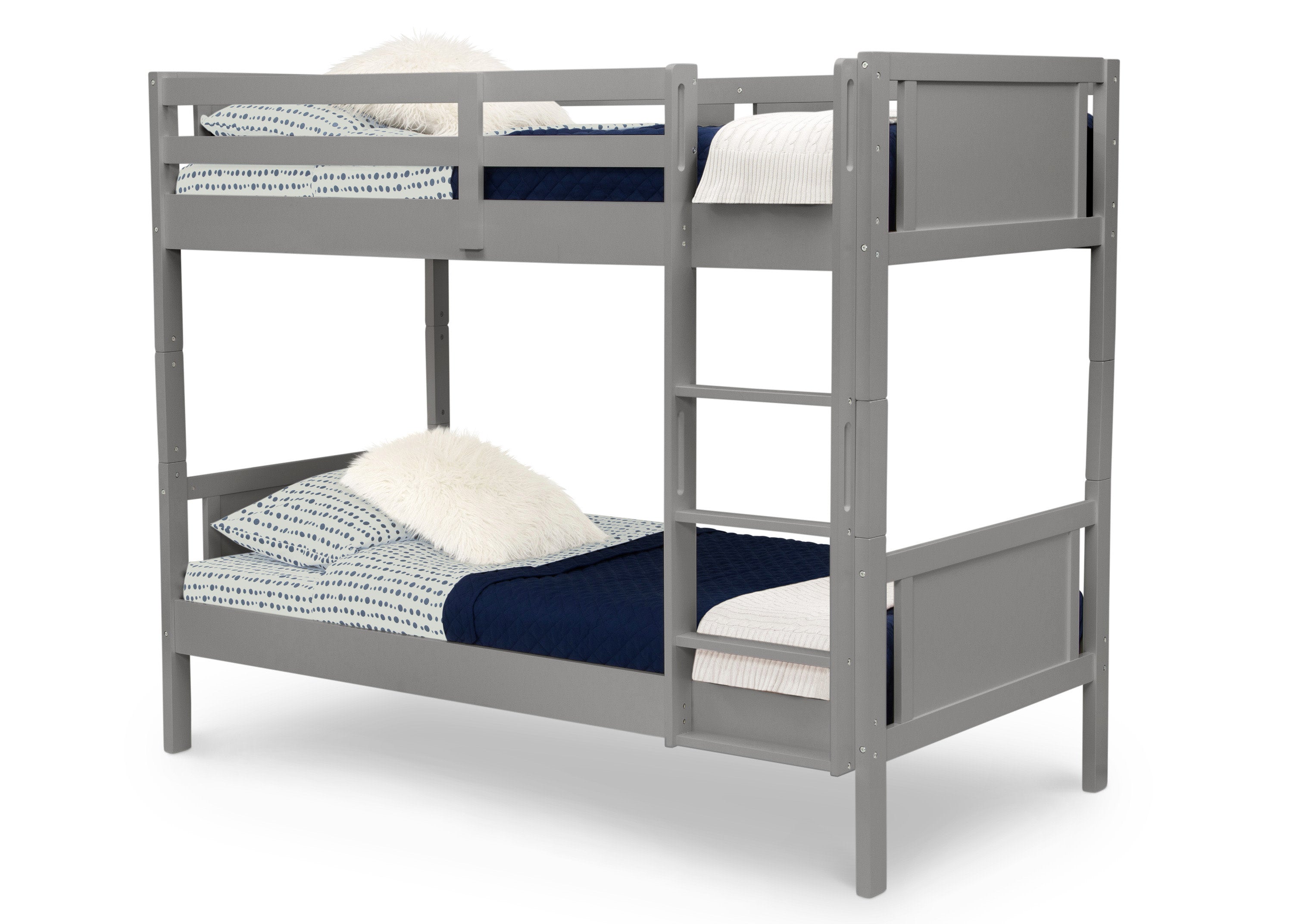 Convertible Twin Bunk Bed with Ladder & Safety Guardrails - Space Saving Kids Bedroom Furniture for Small Rooms & Shared Bedrooms