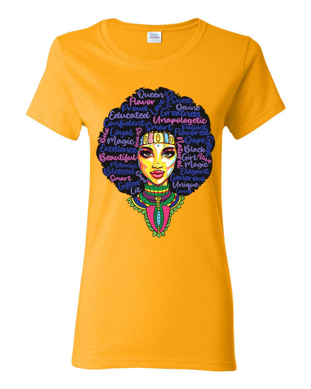 Wild Bobby Queen Bee Strong Black Woman Ethnic Graphic T-Shirt for Women | Afrocentric Fashion | Casual Wear & Empowerment Outfits
