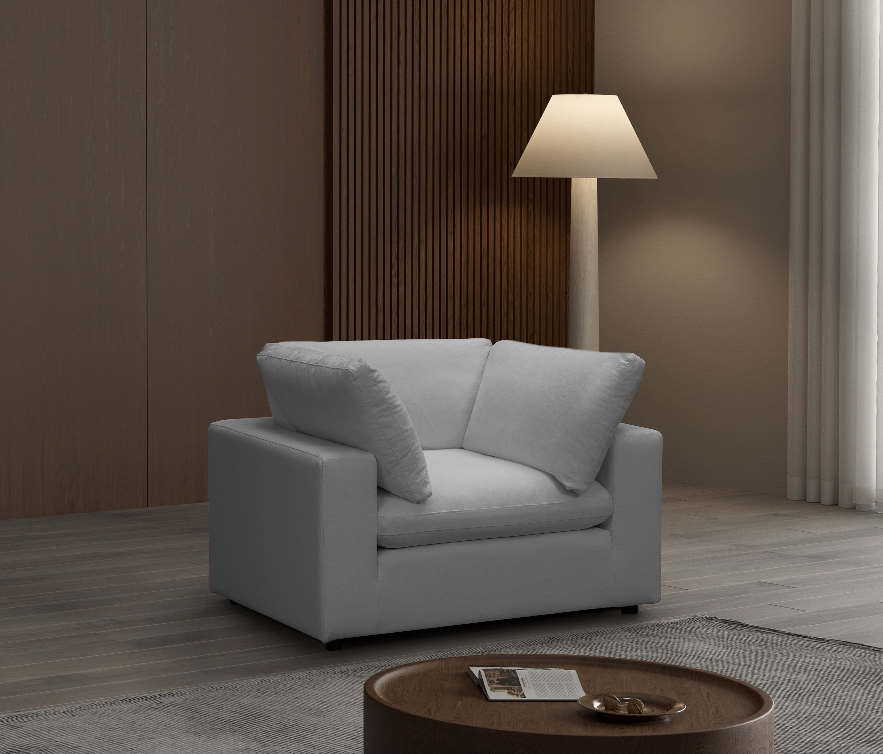 Modern Cali Lounge Chair in Sol Grey - Comfortable Mid-Century Accent Chair for Living Room, Bedroom & Patio - Perfect for Relaxing, Reading & Lounging